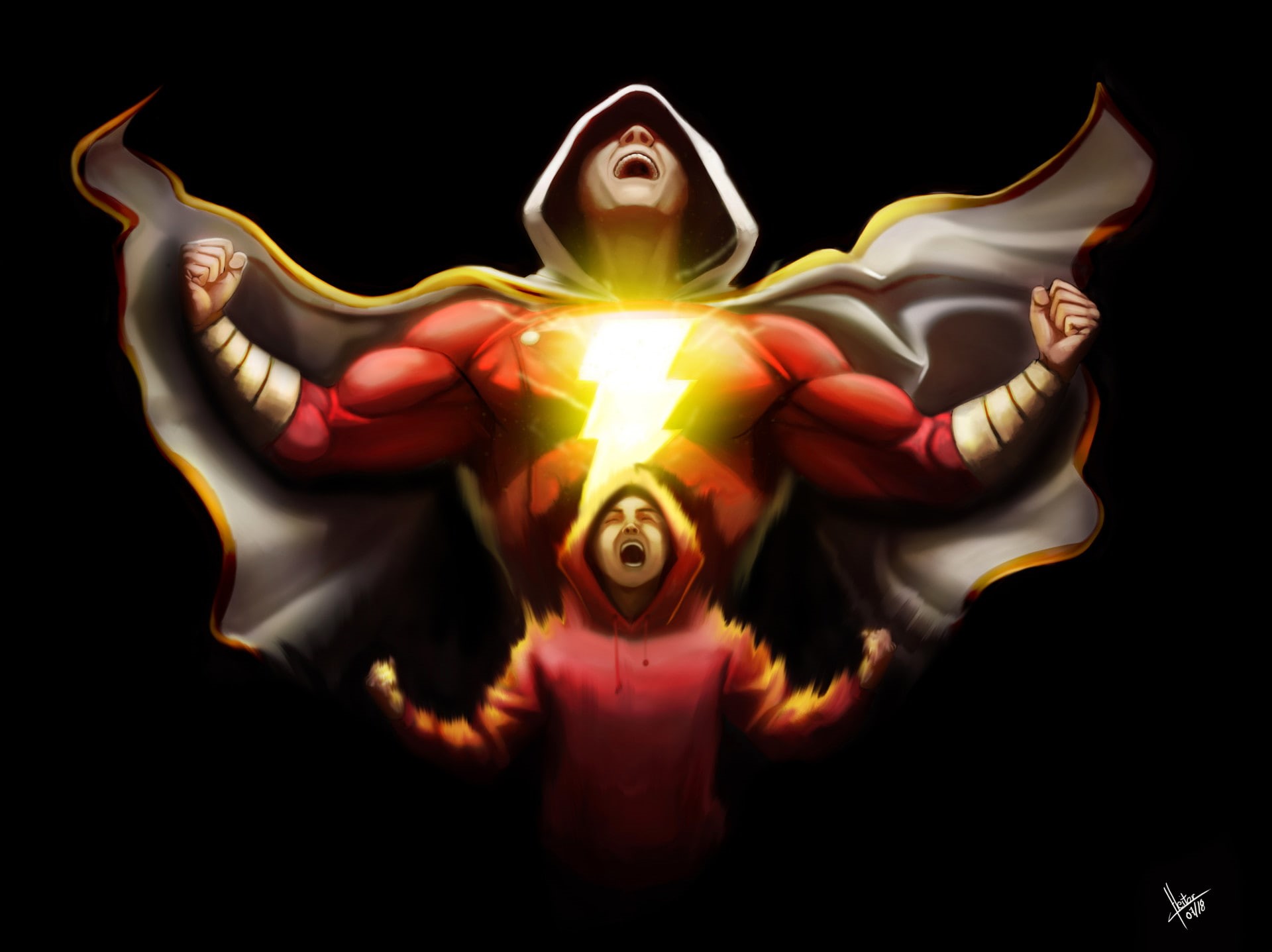 artwork, hd, zachary levi, shazam, artist, shazam movie, artstation, movies, 2019 movies, 1080P, HD Wallpaper