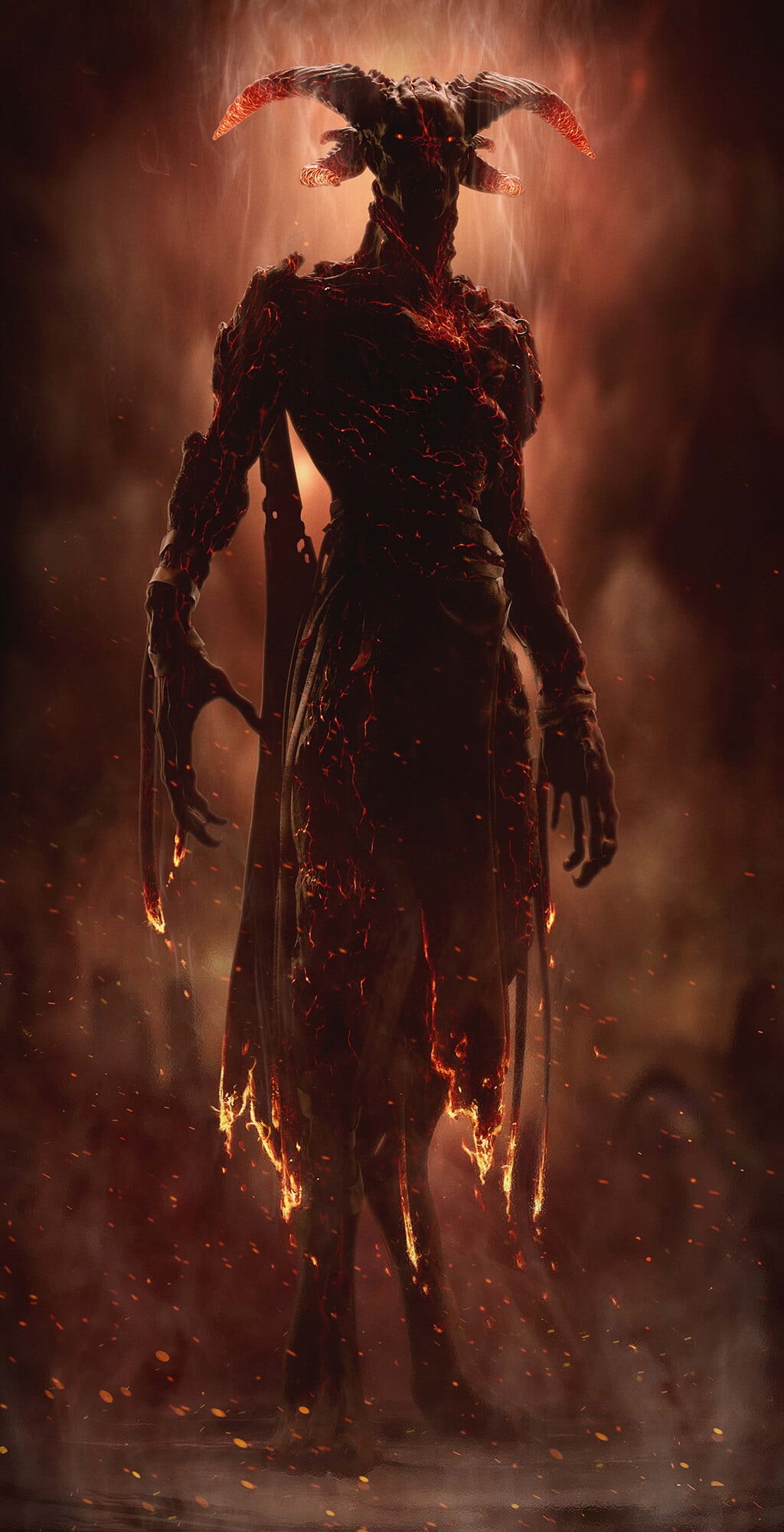 demon, Satan, digital art, Devil, artwork, ArtStation, 1080P, Phone HD Wallpaper