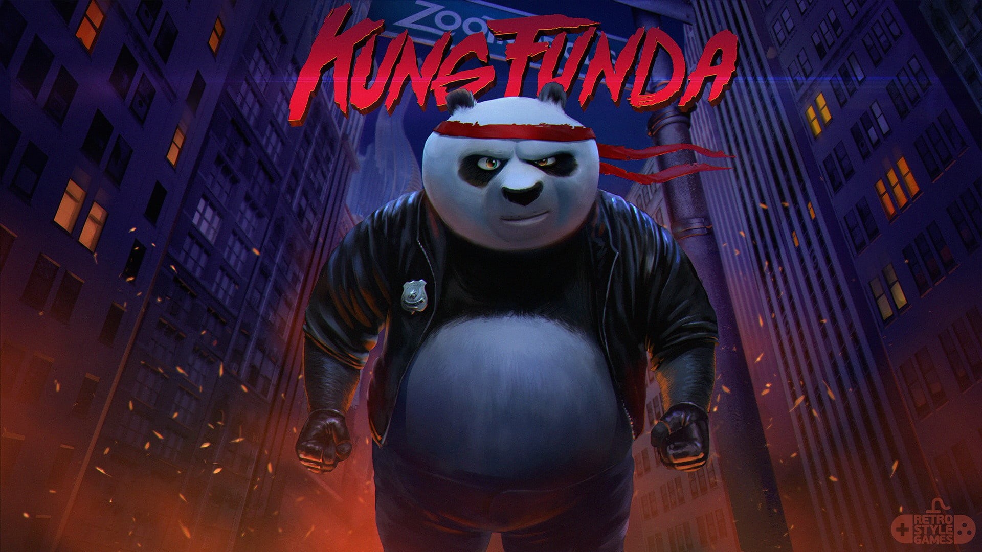 by Gosha Babko, Characters, Figure, The city, Sintav, Retro Style, Panda Po, Panda Po VS Kung Fury, Illustration, 80s, Kung Funda, City, 1080P, Comic Art, HD Wallpaper