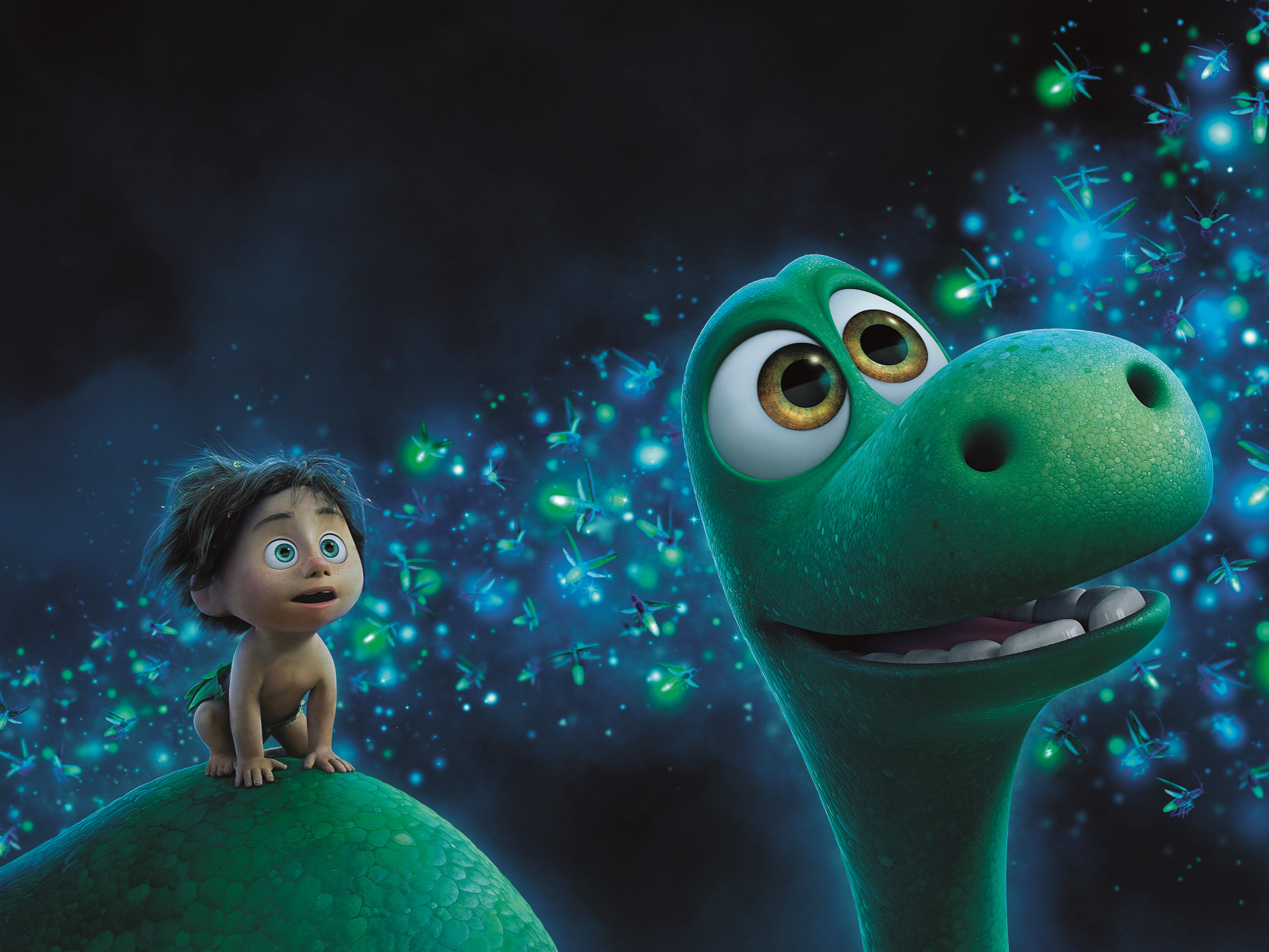 Boy, Darkness, Year, Age, Animal, EXCLUSIVE, Comedy, Eyes, Jack Bright, EXTENDED, Blue, Night, Amazed, The Good Dinosaur, Dinosaur, 2015, Clouds, Fantasy, HD Wallpaper