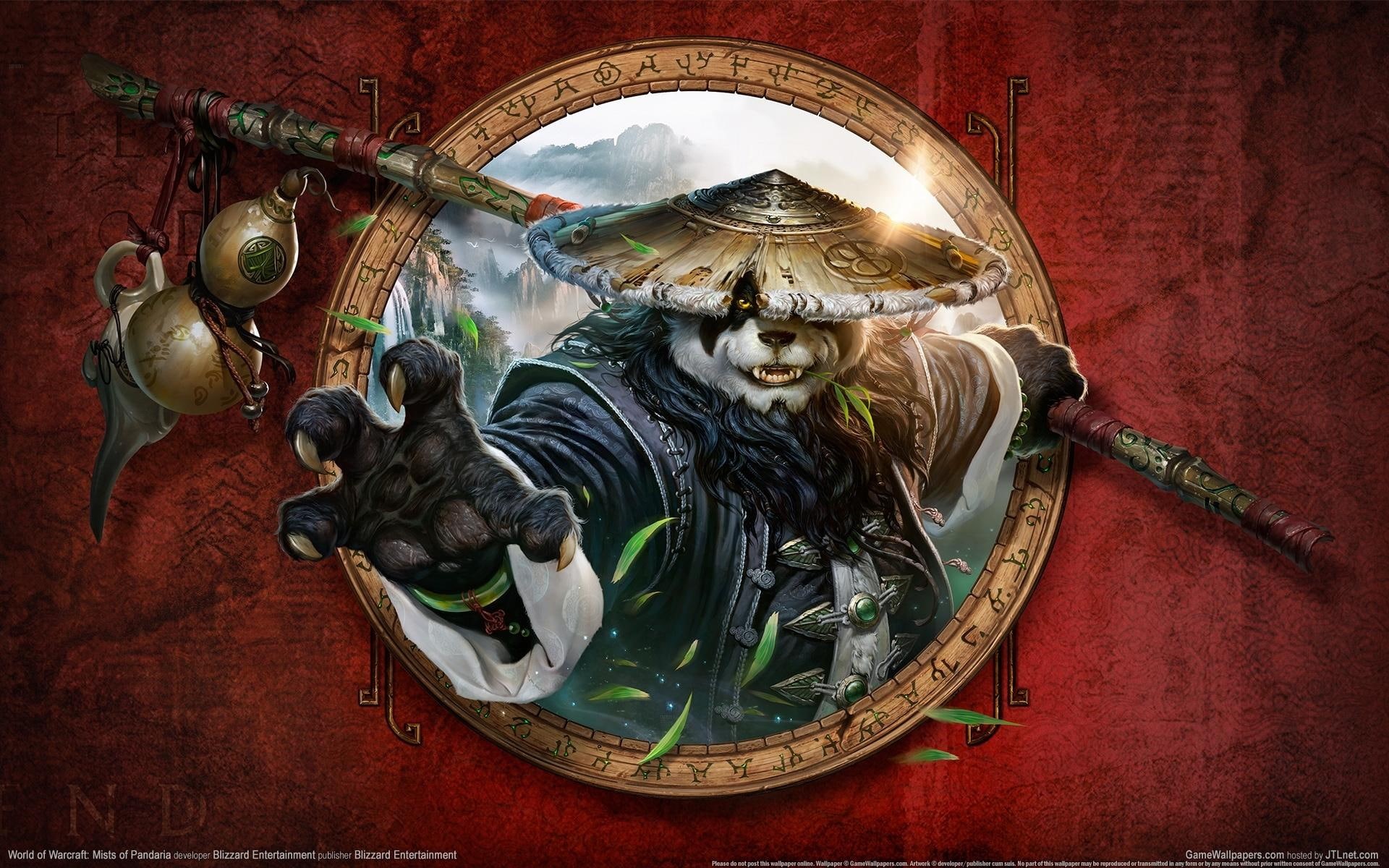 kung fu, paria, 1080P, chinese, world of warcraft mist pandaria, action, games, panda, HD Wallpaper