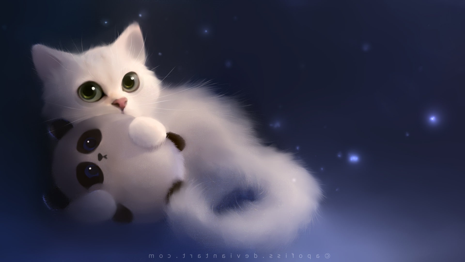 one animal, portrait, looking at camera, domestic cat, white color, young animal, feline, eye, 1080P, no people, celebration, cat stuffed animals animals panda feline toys, HD Wallpaper