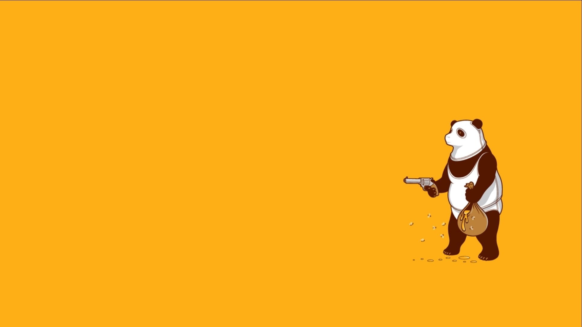 domestic animals, orange background, minimalism, contemplation, art and craft, indoors, colored background, full length, standing, panda, representation, HD Wallpaper