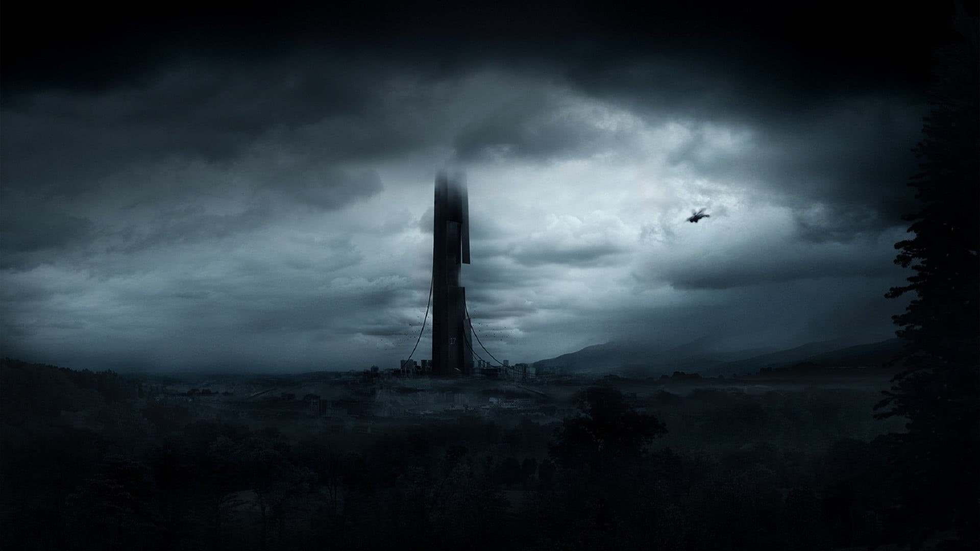 horror, sunset, obelisk, weather, tower, morning, sunlight, structure, cloud, light, ominous, sunny, cloud - sky, sea, summer, sun, travel, silhouette, HD Wallpaper