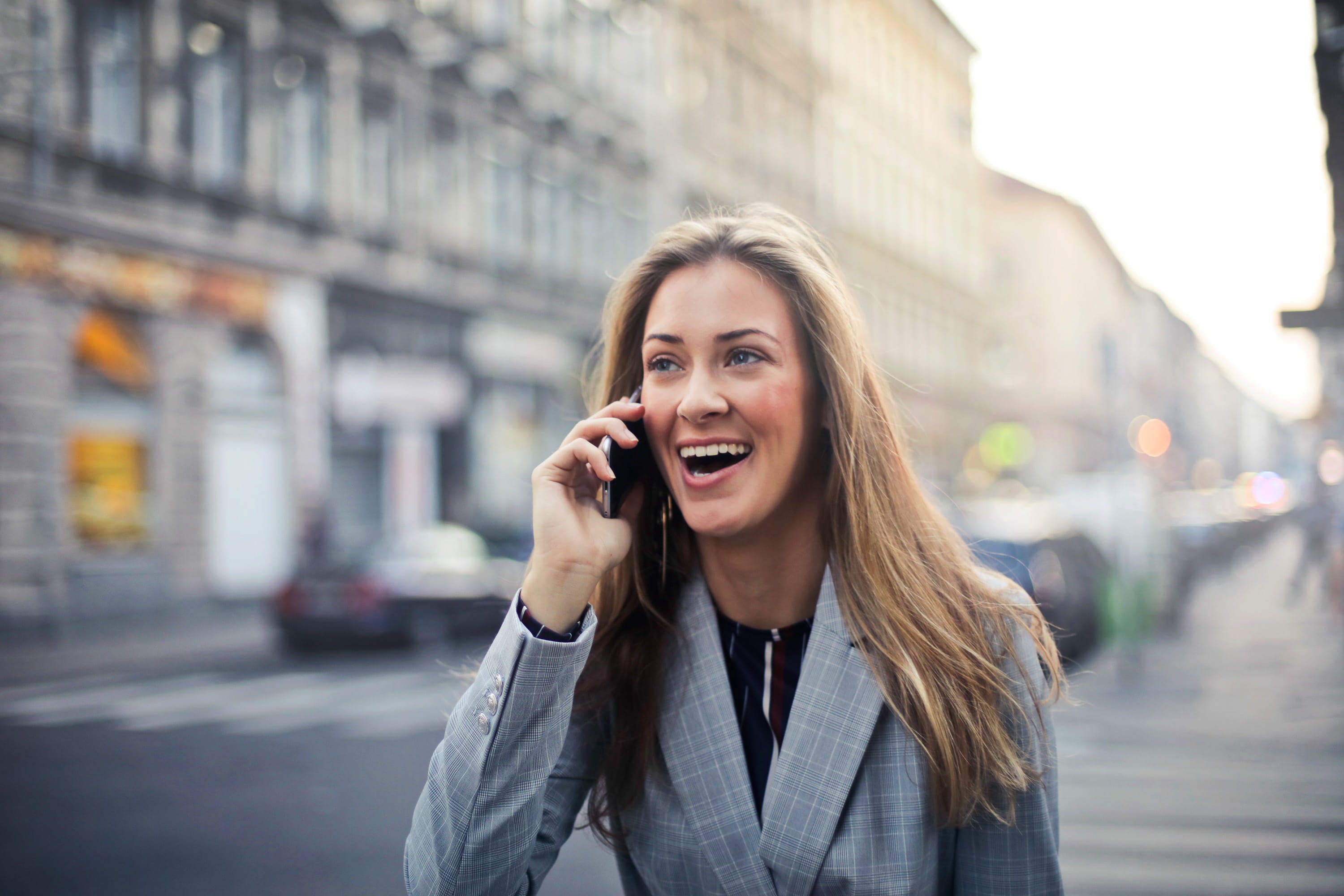 phone, happiness, hairstyle, technology, emotion, one person, calling, Standing, person, Talking, women, cheerful, 2K, trendy, woman, lifestyle, hair, HD Wallpaper