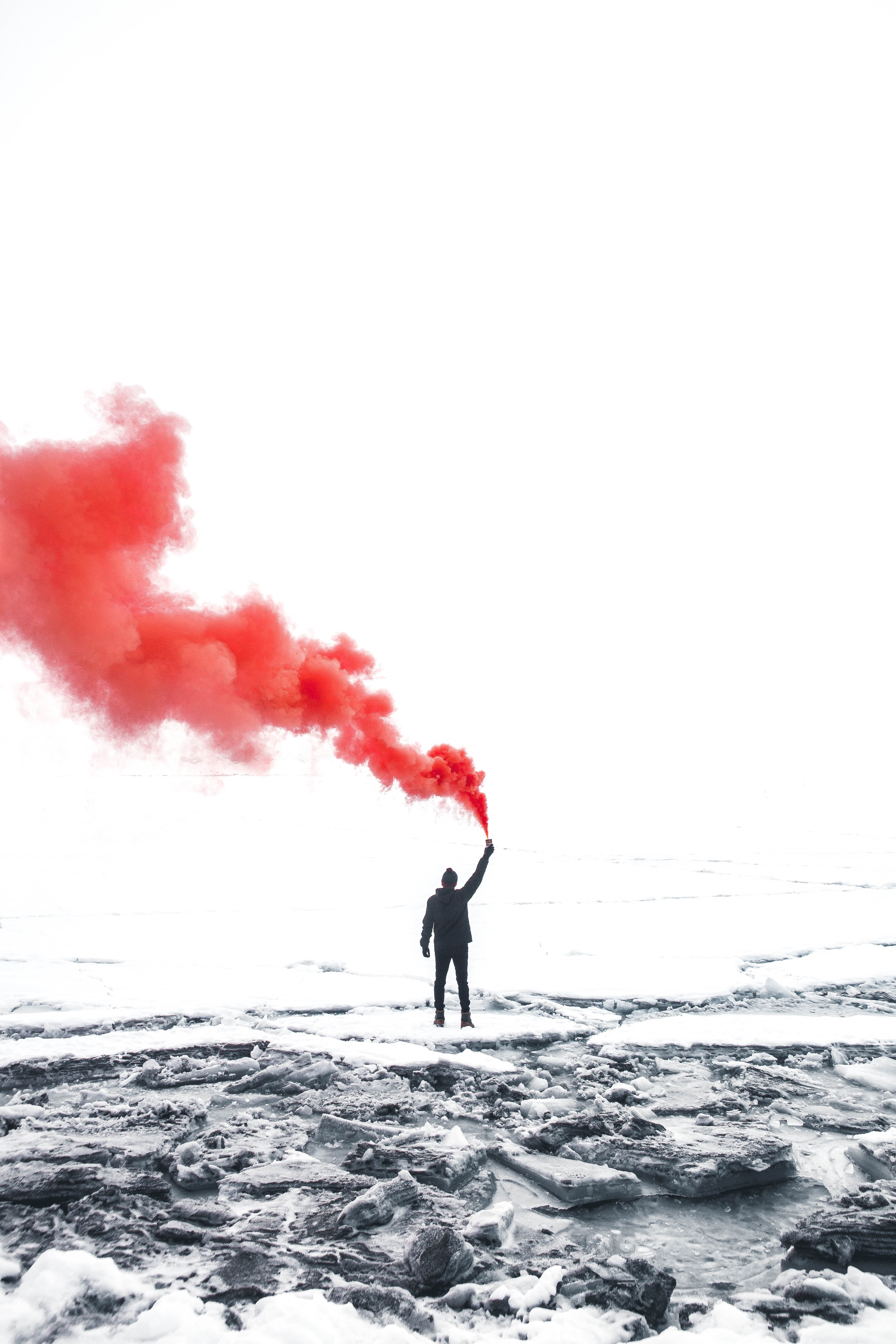 men, land, person, white color, kandersteg, beauty in nature, environmental Damage, burning, man, smoke, cold temperature, business, warm clothing, rear view, Phone HD Wallpaper