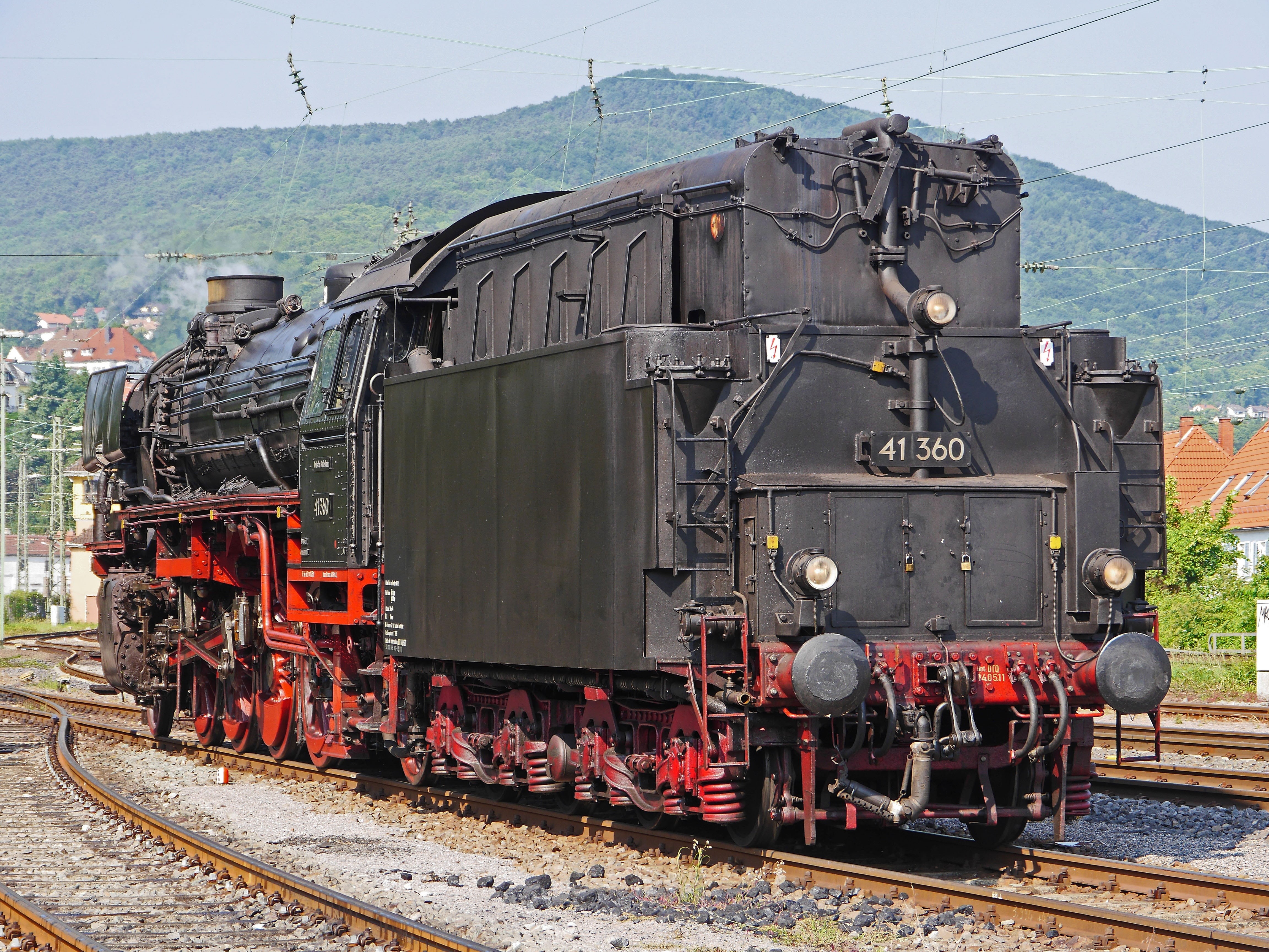 mode of transportation, br41, steam, nostalgia, 41360, train - vehicle, steam train, railway, neustadt an der weinstraße, nature, tradition, land vehicle, HD Wallpaper