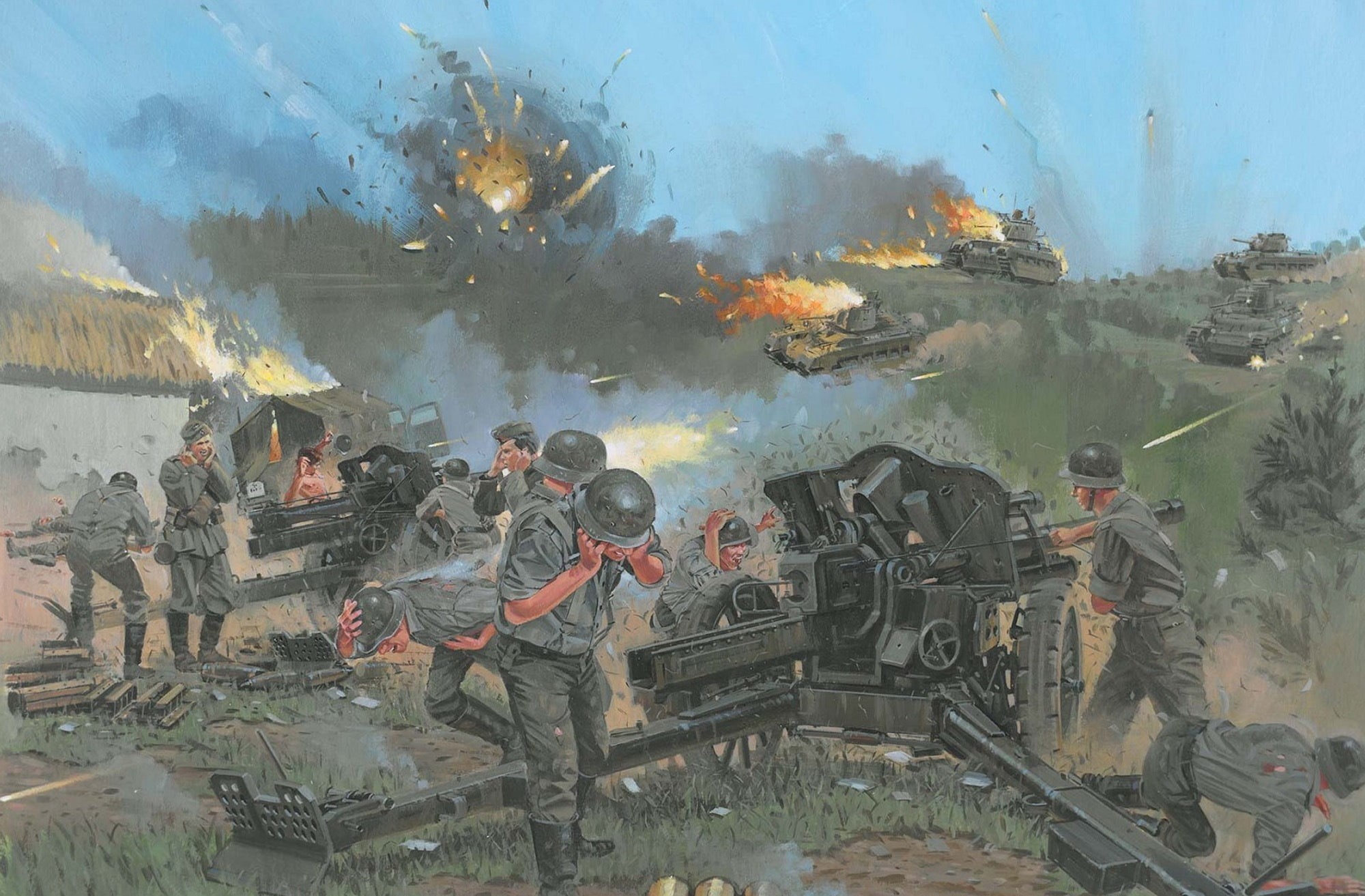 crowd, standing, gun, armed Forces, explosions, riot, tanks, outdoors, army, weapon, day, destruction, real people, digital, power, horror, 1080P, HD Wallpaper