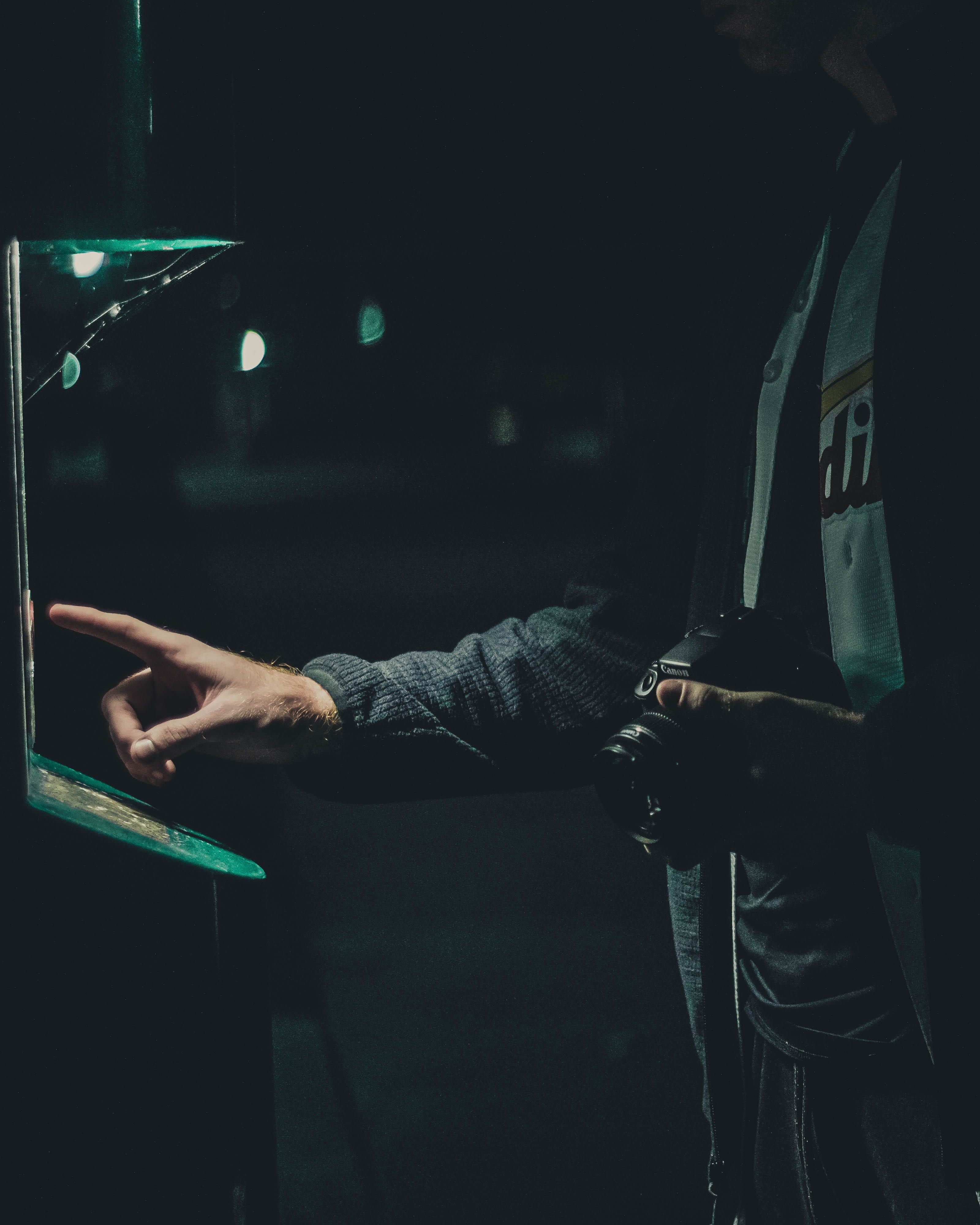 black, men, man, attempting, camera, illuminated, finger, night, male, dslr, side view, light, lighted, machine, photography, casual clothing, person, silhouette, Phone HD Wallpaper