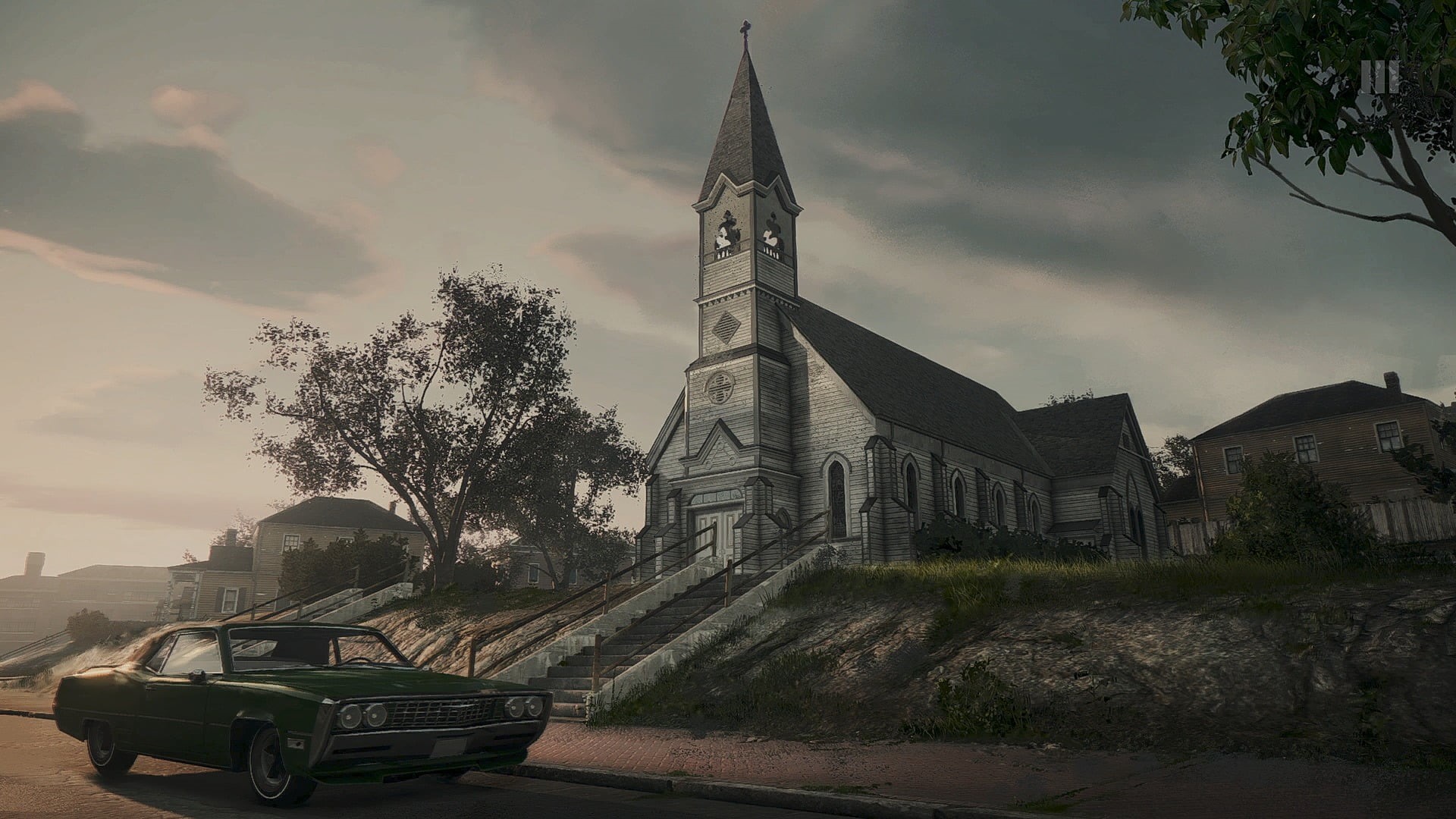white, no people, belief, motor vehicle, Mafia, body, Mafia III, cloud - sky, brown, 1080P, plant, architecture, nature, building, religion, building exterior, HD Wallpaper