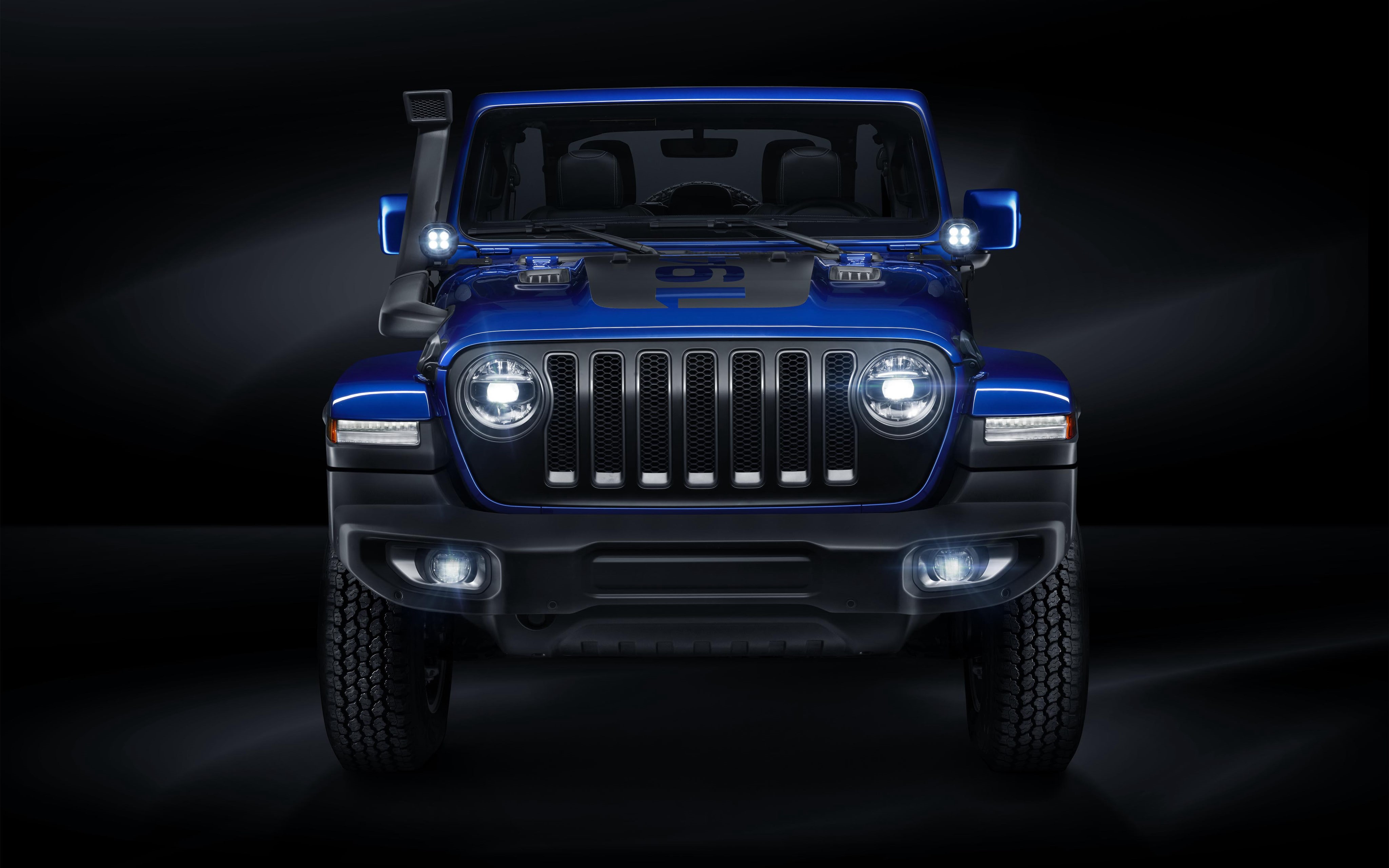 indoors, 4K, transportation, retro styled, motor vehicle, dark, toy, vintage car, mode of transportation, illuminated, Wrangler, front view, black background, HD Wallpaper