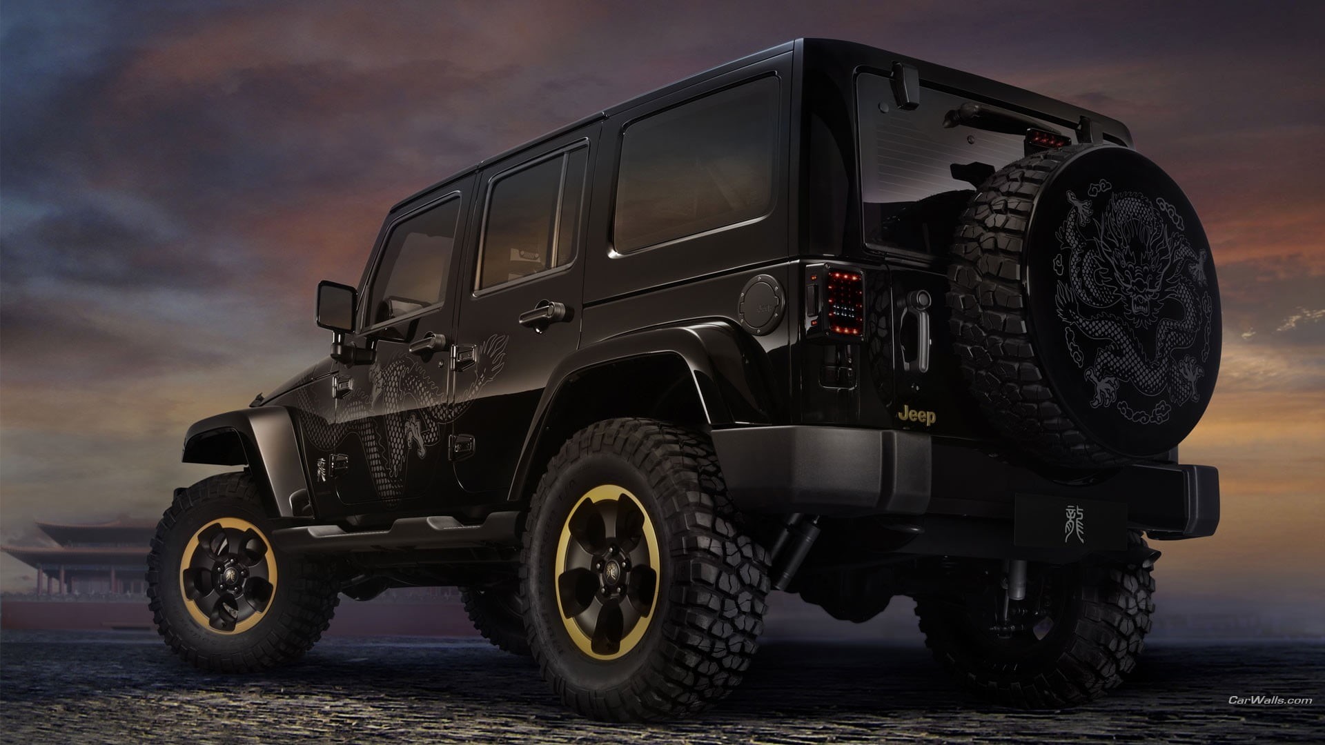 architecture, car, nature, mode of transportation, transportation, Jeep, wheel, motor vehicle, outdoors, cloud - sky, sky, land vehicle, stationary, 1080P, HD Wallpaper