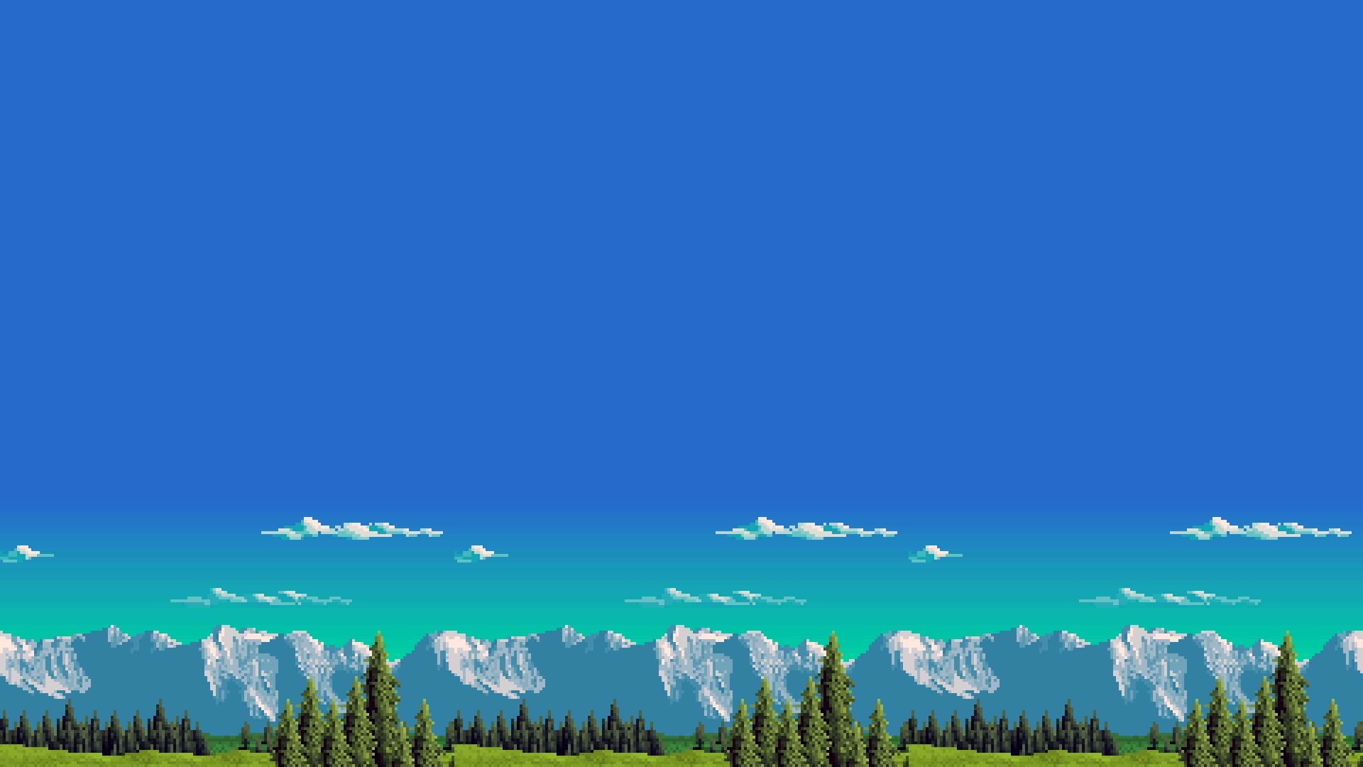 1080P, retro games, mountains, 8-bit, HD Wallpaper