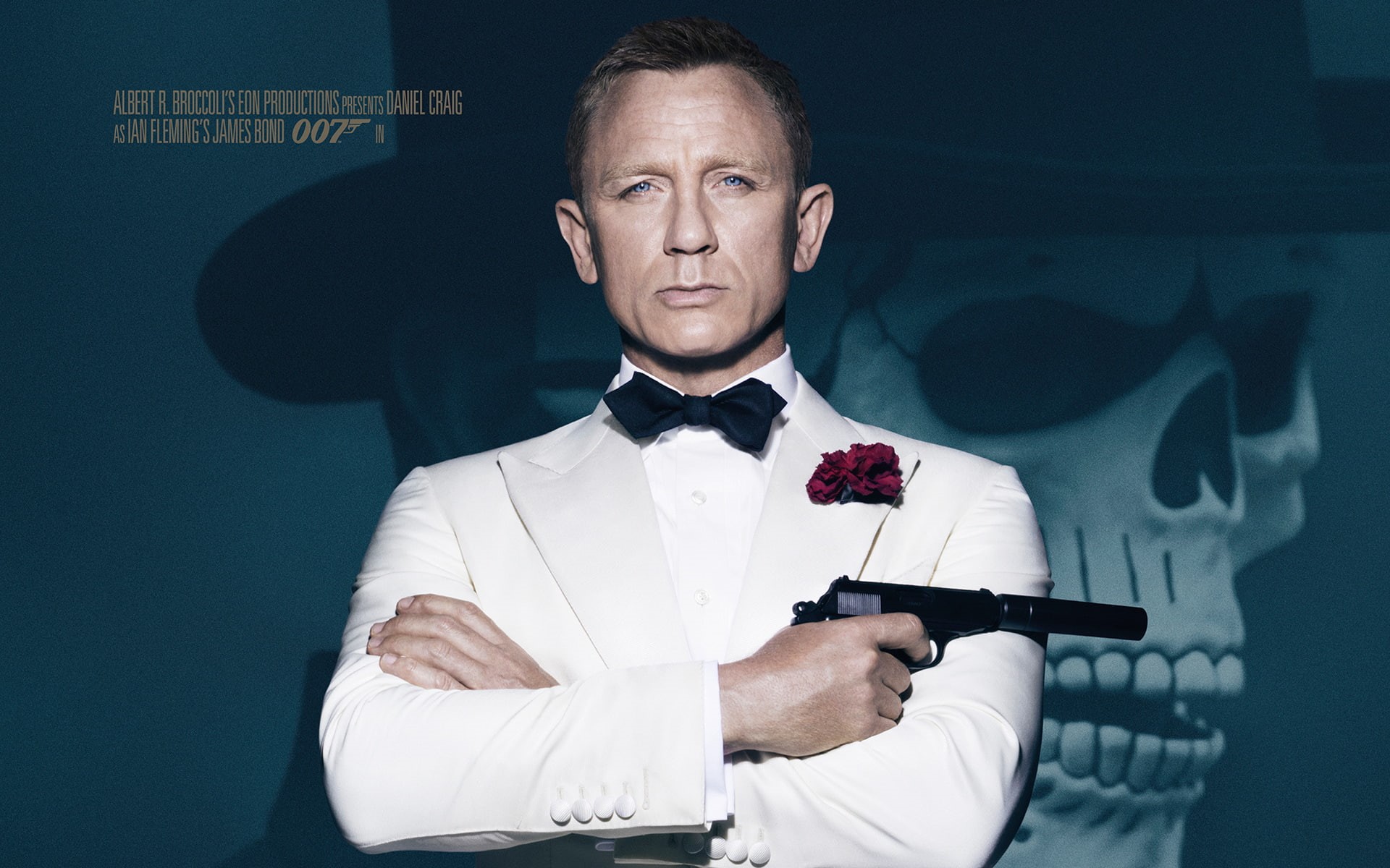 James Bond, waist up, james, standing, costume, 007: RANGE, clothing, agent, Daniel Craig, 007, arts culture and entertainment, bow tie, hat, HD Wallpaper