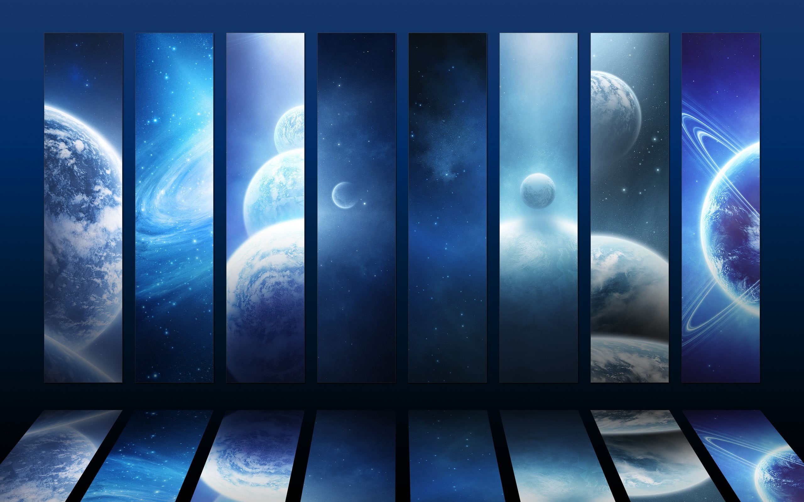composite image, wardrobe, connection, security, space art, astronomy, indoors, collage, 2K, planet, mirror, nature, digital art, sky, space, brown, cloud - sky, HD Wallpaper