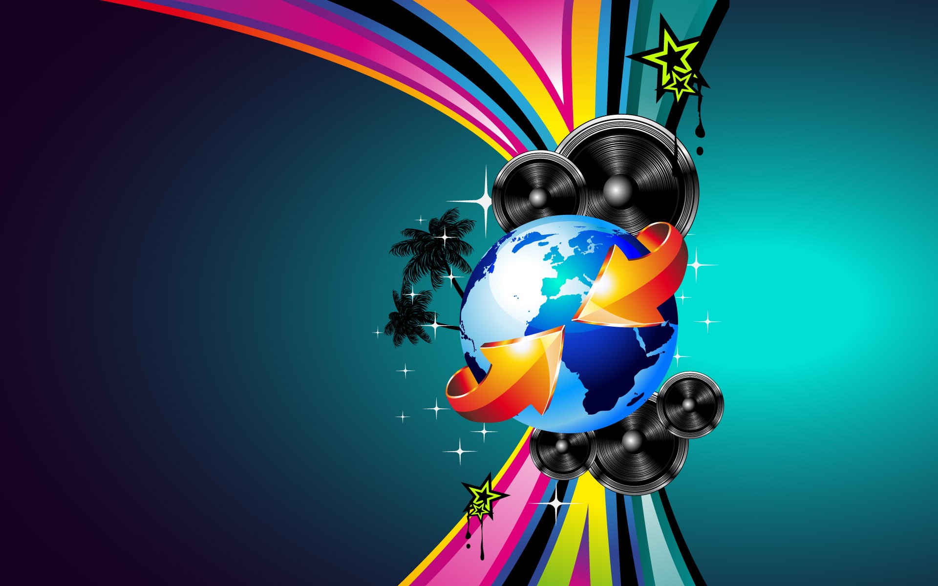 1080P, earth, vector and design, vector, music, HD Wallpaper