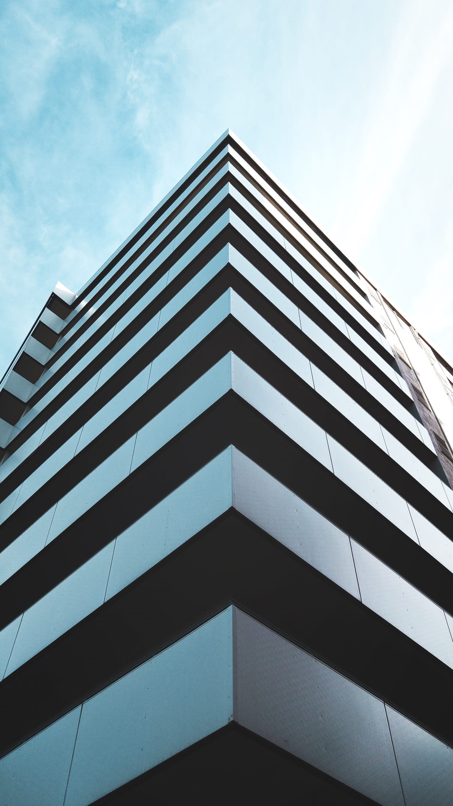 city, cloud, tower, structure, outdoors, no people, blue, nature, concrete, built environment, tall - high, office, gray, pattern, day, building, modern, Phone HD Wallpaper