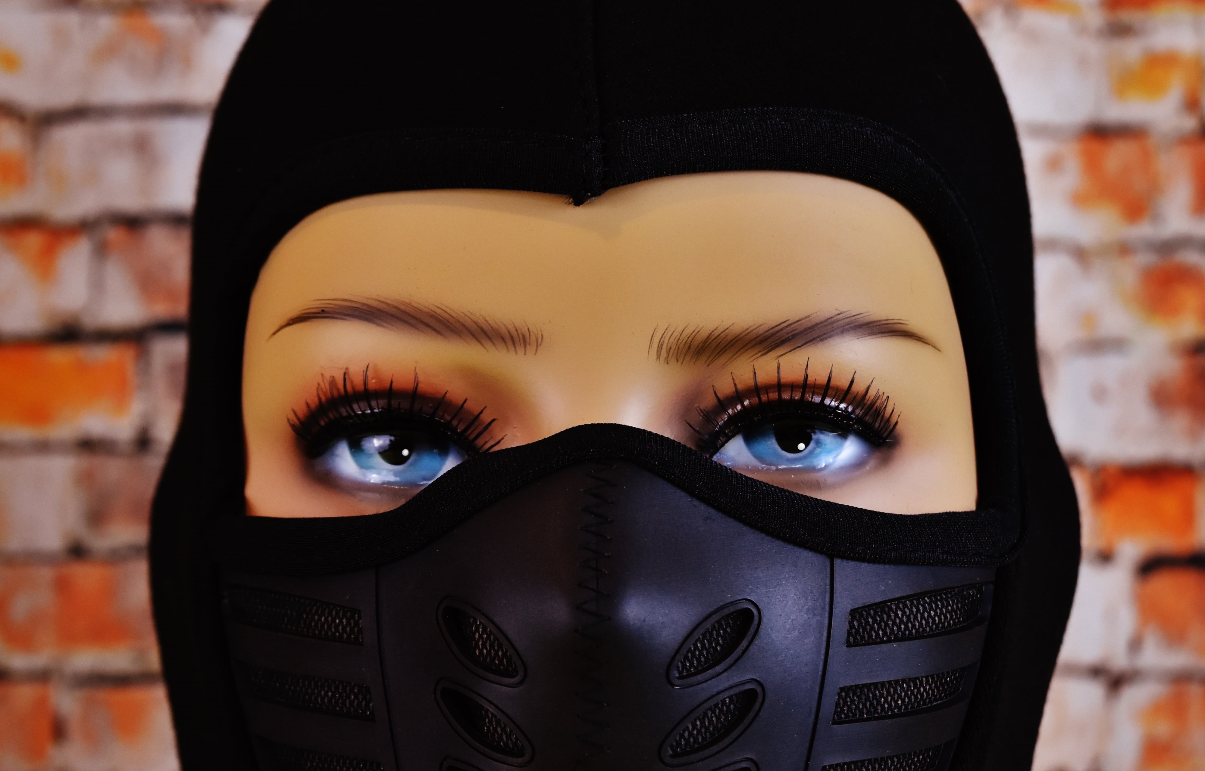 eye, headwear, one young woman only, human face, eyes, looking at camera, disguise, one person, eyebrow, cap, ski mask, iris - eye, beauty, young adult, HD Wallpaper