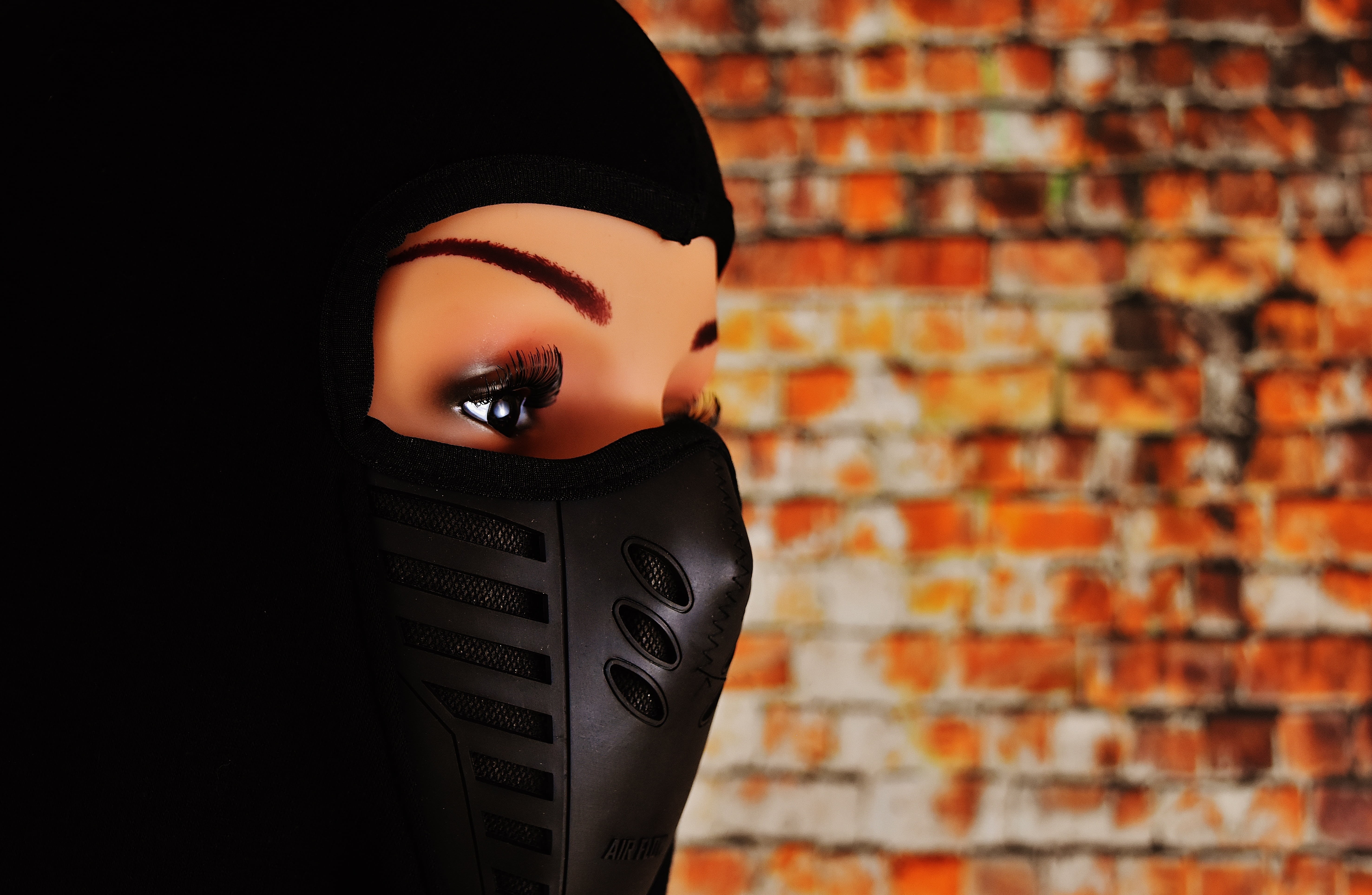 doll, human face, one woman only, wall - building feature, adult, one person, only women, headshot, young adult, eyes, brick wall, human body part, 5K, HD Wallpaper