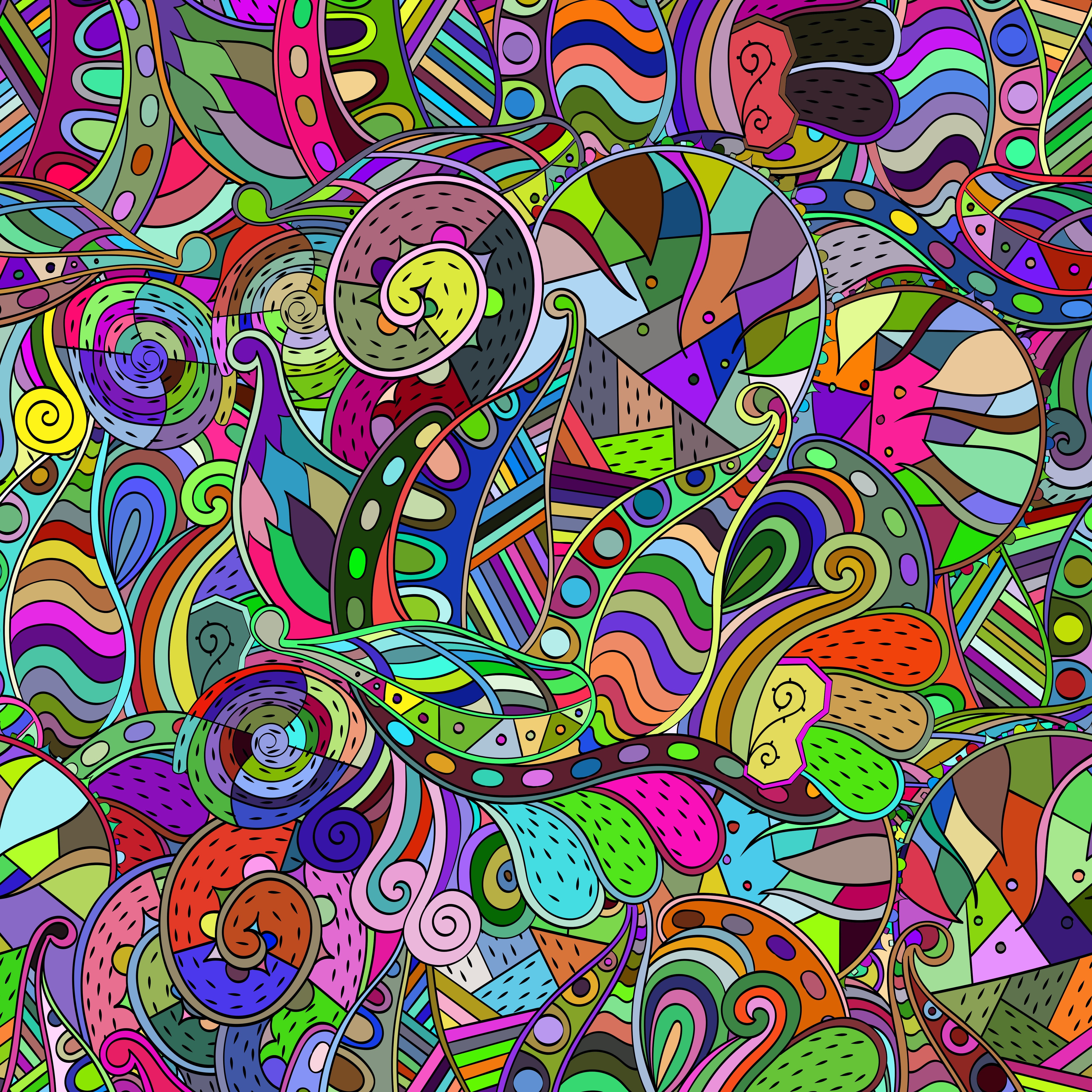 food and drink, pattern, doodles, choice, creativity, close-up, large group of objects, floral pattern, abstract, patterns, swirl, painting, colorful, art and craft, Phone HD Wallpaper
