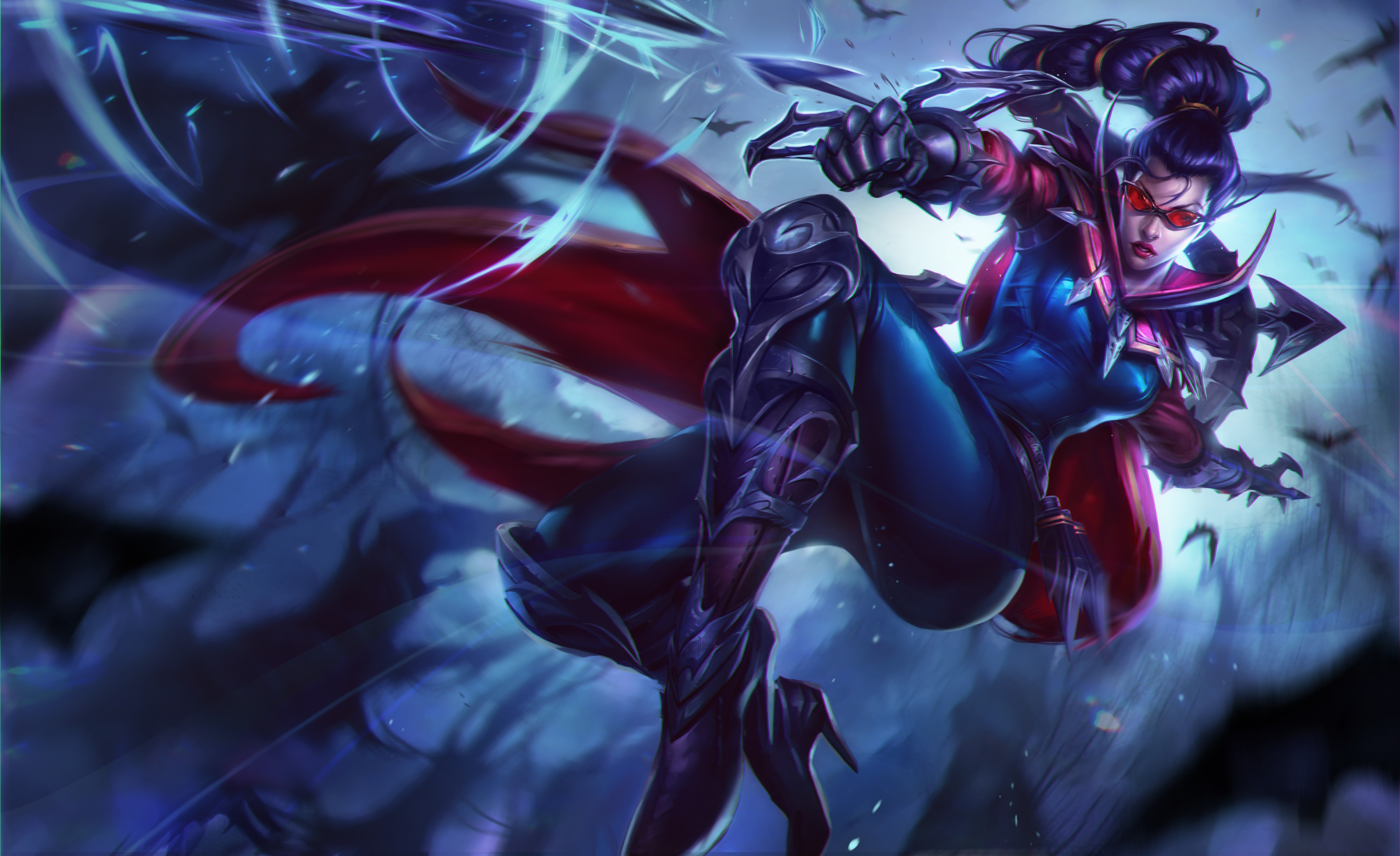 5K, red, freshness, close-up, blue, day, fragility, nature, plant, 4K, full frame, ribbon, water, vulnerability, indoors, food and drink, still life, League of Legends, HD Wallpaper