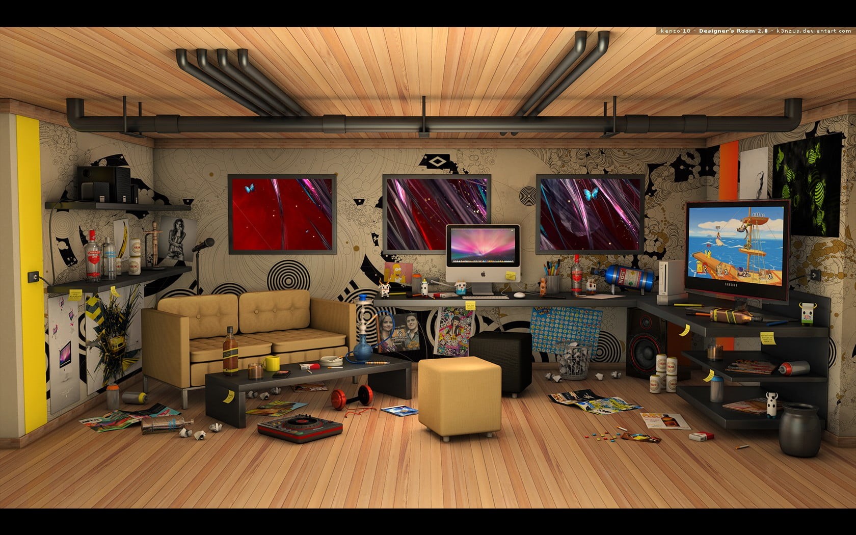 day, computer equipment, flooring, home interior, ceiling, hardwood floor, wood - material, transfer print, lot, item, Gamer, no people, computer, furniture, HD Wallpaper