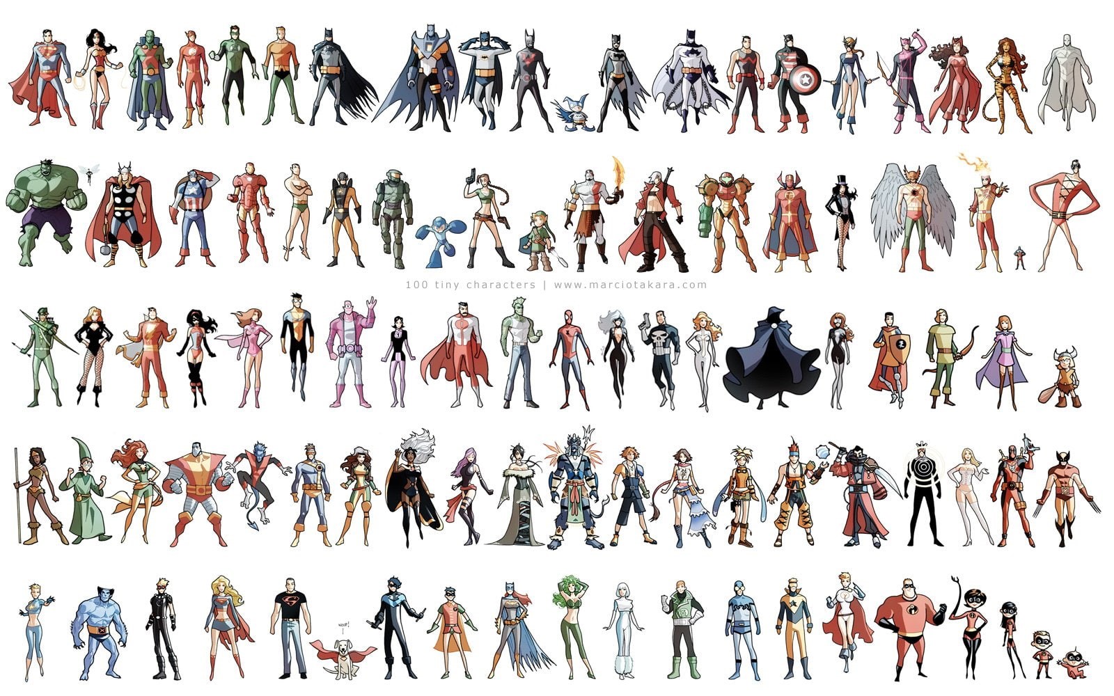 Nightcrawler (Marvel Comics), Colossus, Hawkeye, Black Canary, Deadpool, Thor, Link, Phoenix (Marvel Comics), Wasp (Marvel Comics), Atom (DC Comics), Psylocke (Marvel Comics), HD Wallpaper