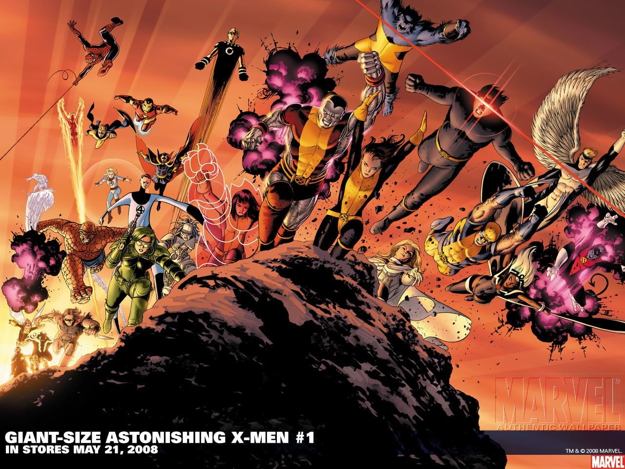 Beast (Marvel Comics), Doctor Strange, Wolverine, Nightcrawler (Marvel Comics), Invisible Woman, Spider-Man, Thing (Marvel Comics), X-Men, Human Torch (Marvel Comics), HD Wallpaper