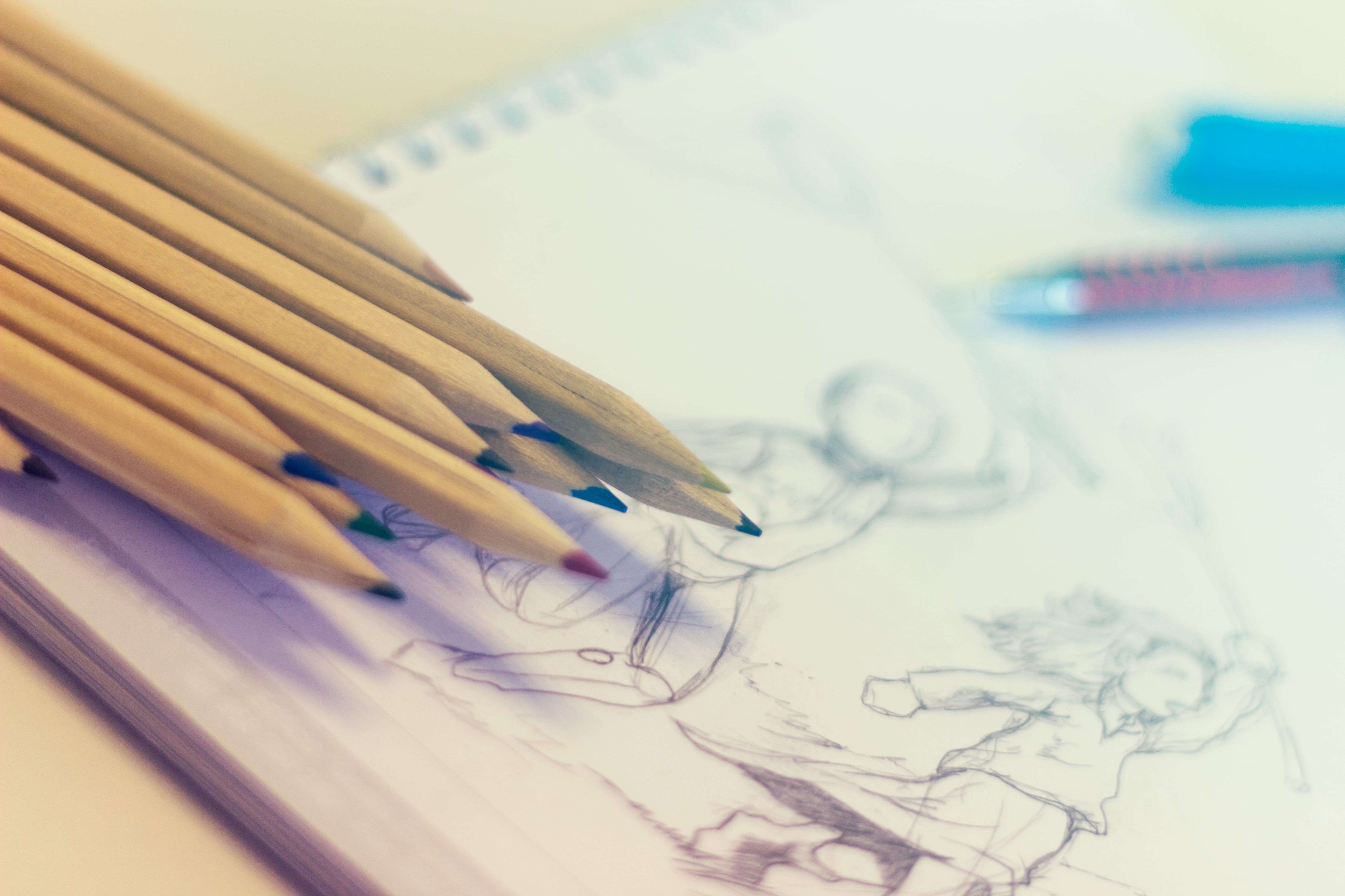 color, craft, coloured pencils, learning, yellow, group of objects, equipment, close-up, notepad, sharp, high angle view, education, document, creativity, HD Wallpaper