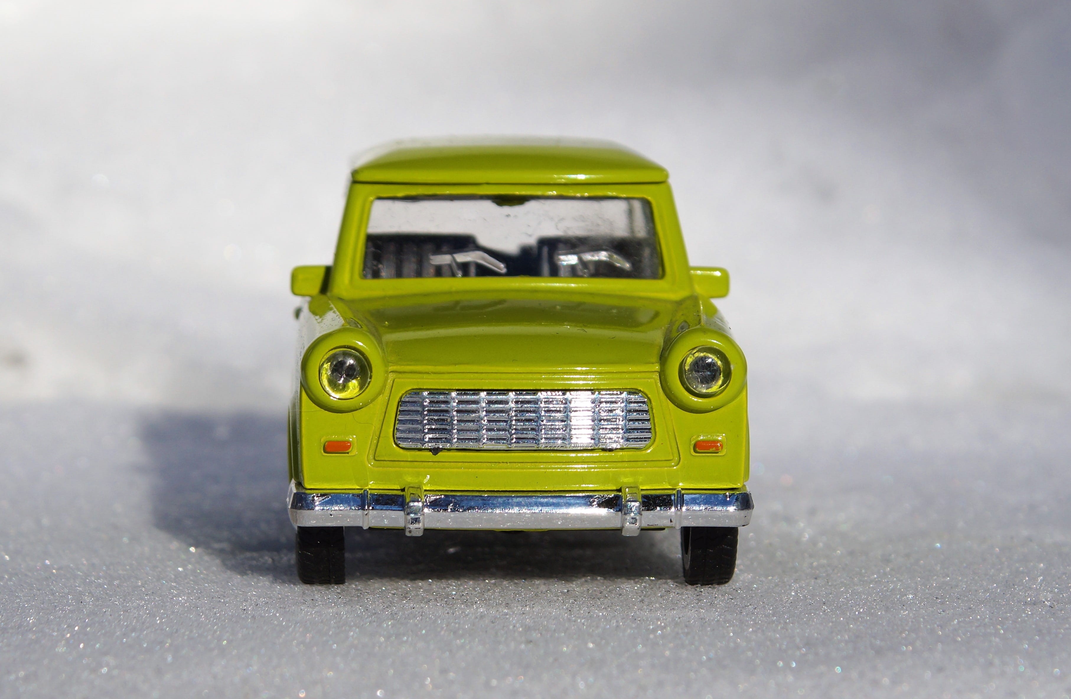 trabbi, old, east germany, no people, speed, transportation, 2K, mode of transportation, Auto, snow, automotive, yellow, motor vehicle, street, Model Car, HD Wallpaper
