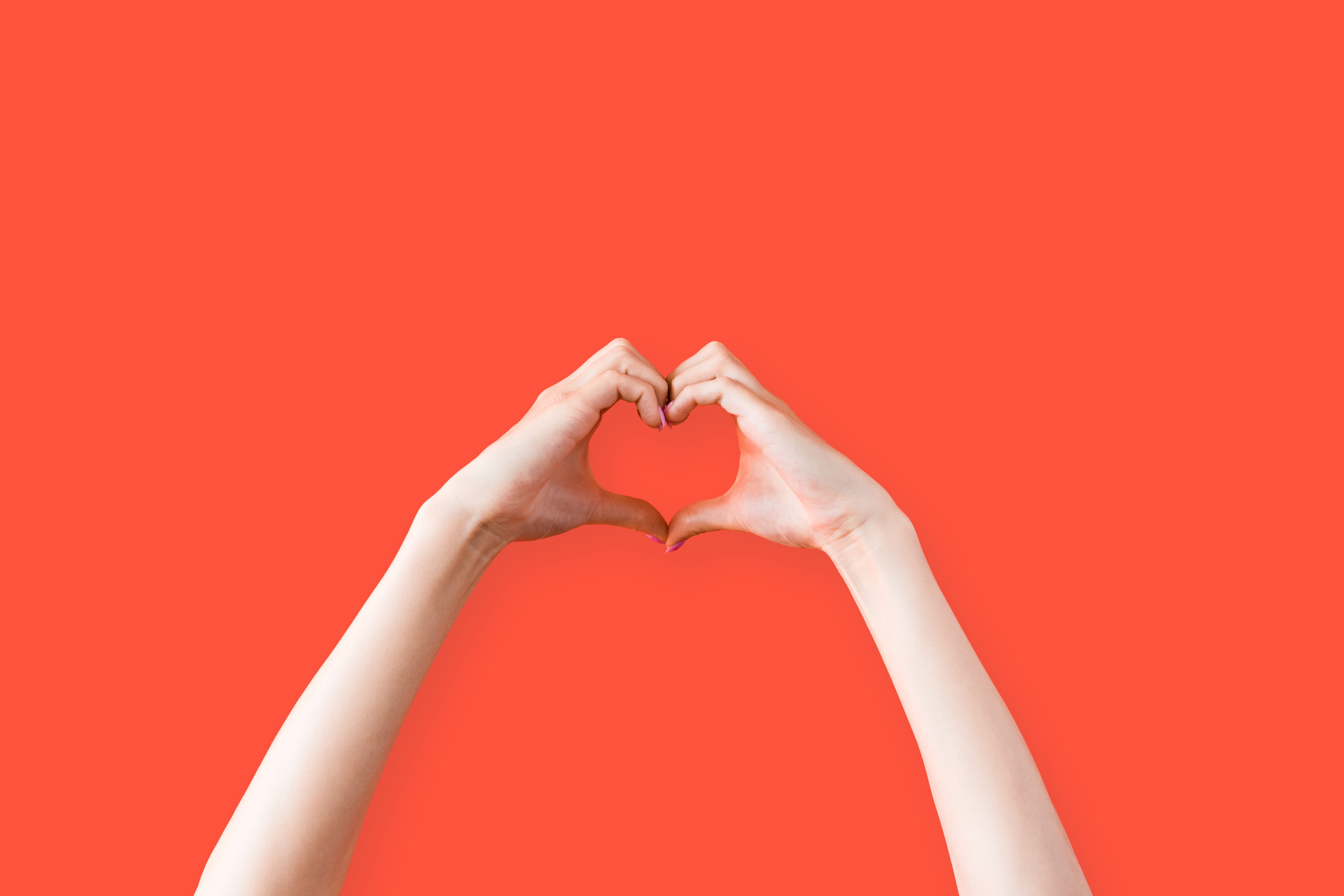 finger, christmas, human arm, love, shape, valentines Day - Holiday, sign, hand, making, Love Heart, 4K, human Hand, colored background, emotion, one person, HD Wallpaper