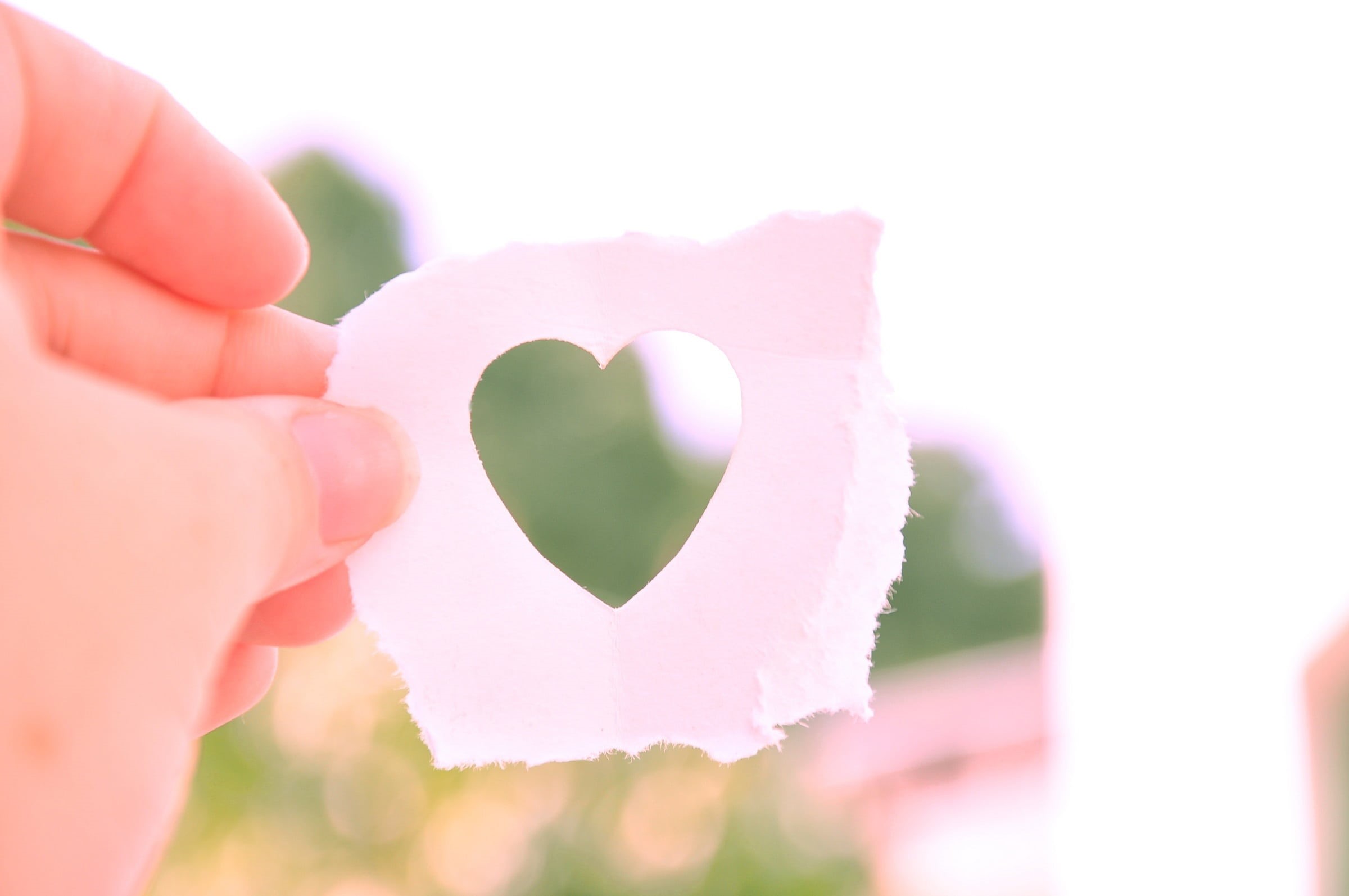 positive emotion, valentines Day - Holiday, heart Shape, sentiment, design, finger, nature, valentine, one person, paper, human hand, outdoors, emotion, HD Wallpaper