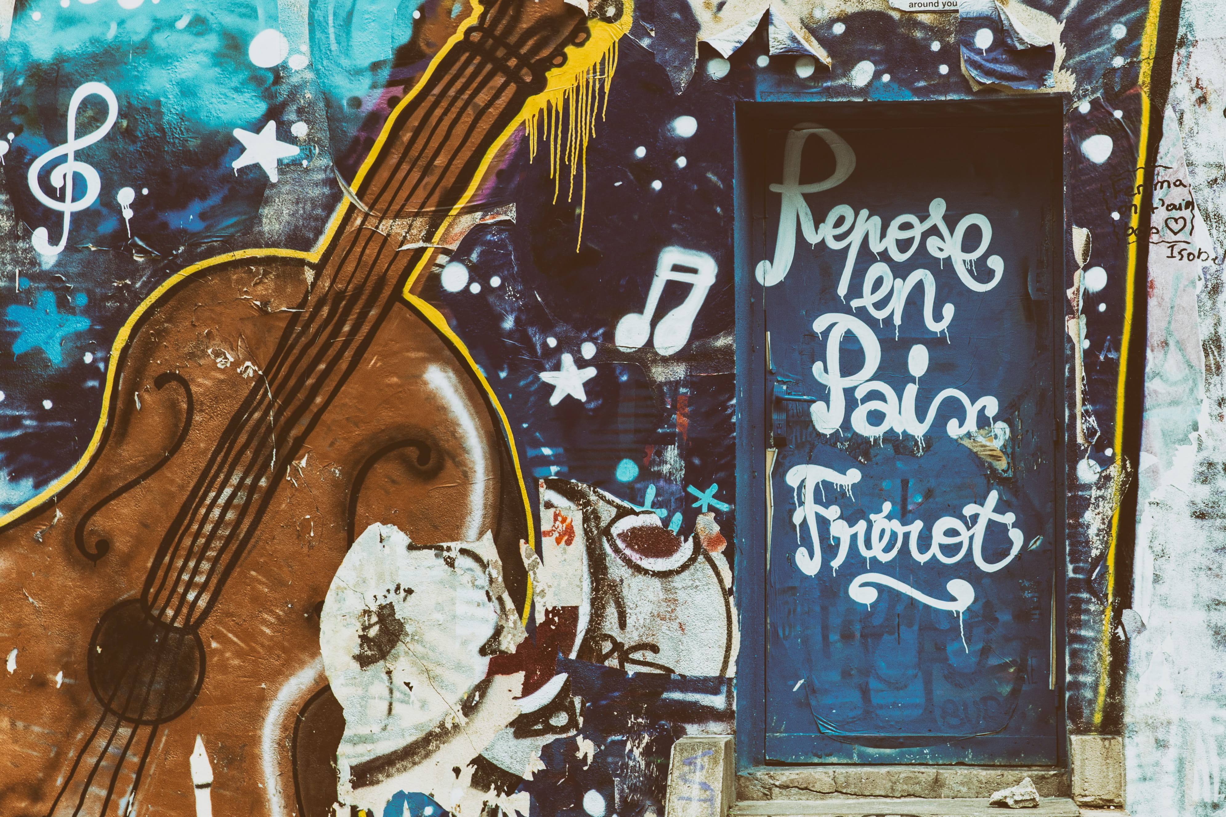 using, Paris, art, musician, western script, close-up, still life, captured, creativity, adult, wall, guitar, Canon 6D, art and craft, d, arts culture and entertainment, HD Wallpaper