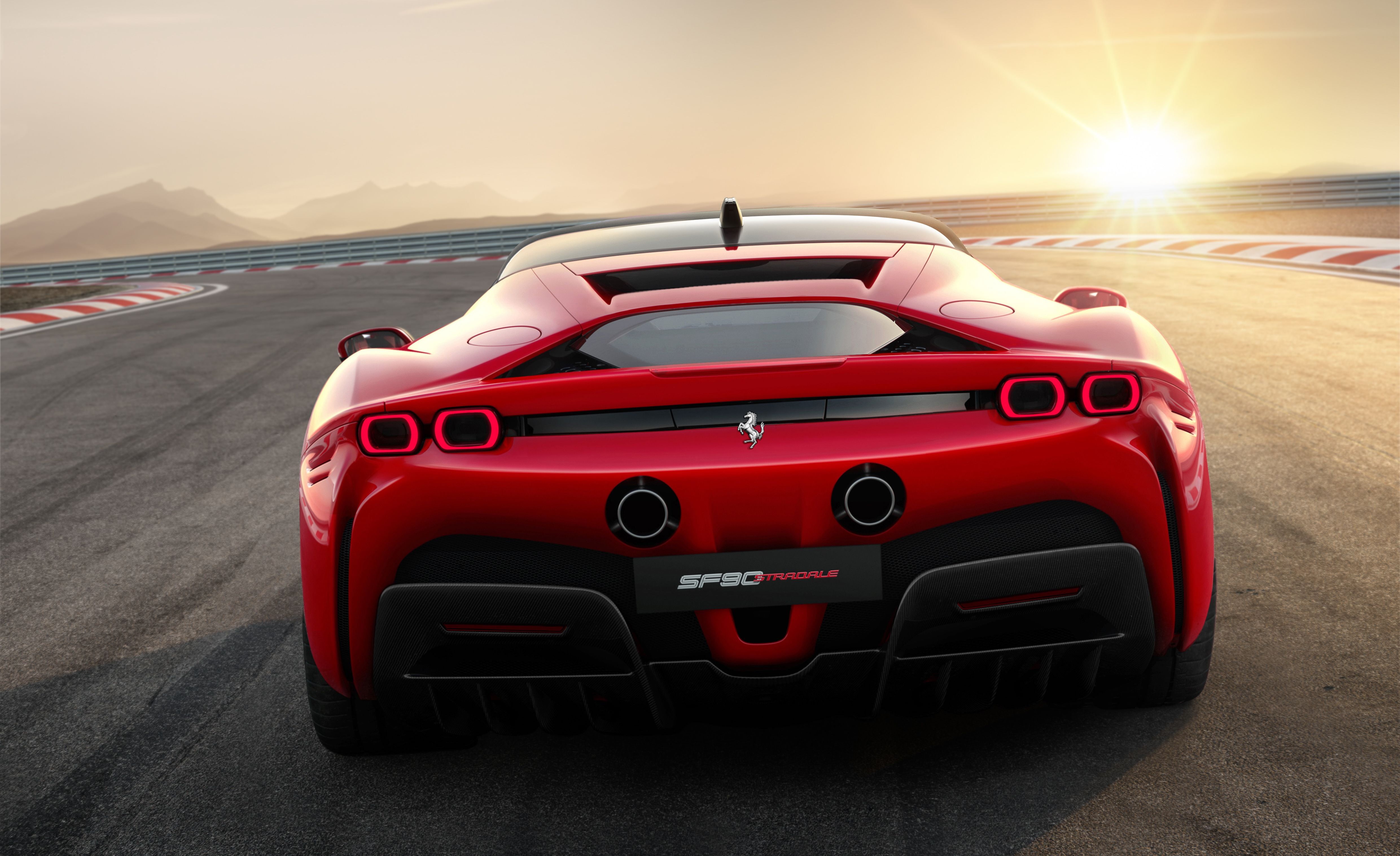 Ferrari, red, racing, Stradale, race cars, SF90, 4K, HD Wallpaper