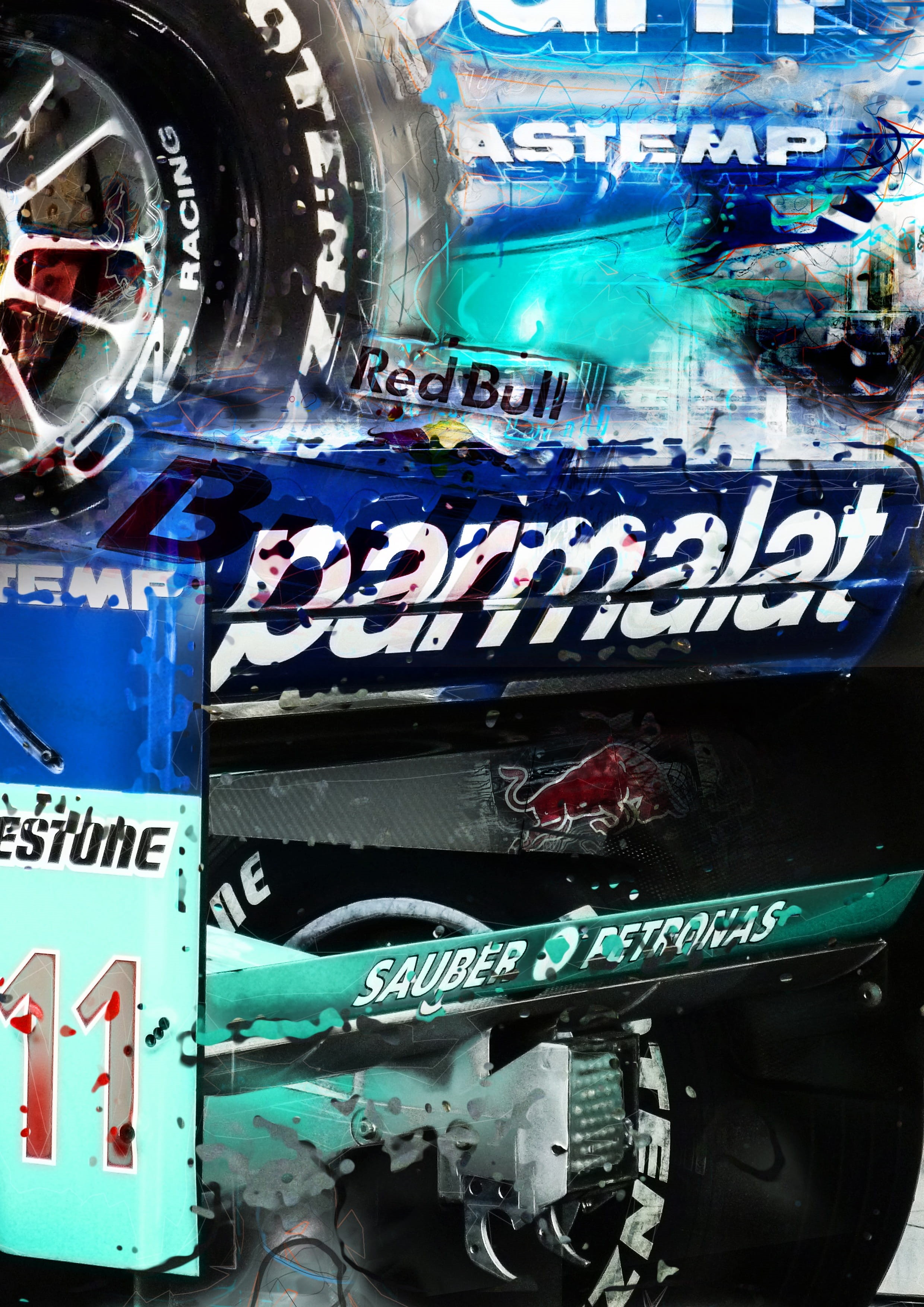 communication, racing car, creativity, glass - material, day, text, western script, red bull, number, turquoise colored, speed, close-up, human representation, Phone HD Wallpaper