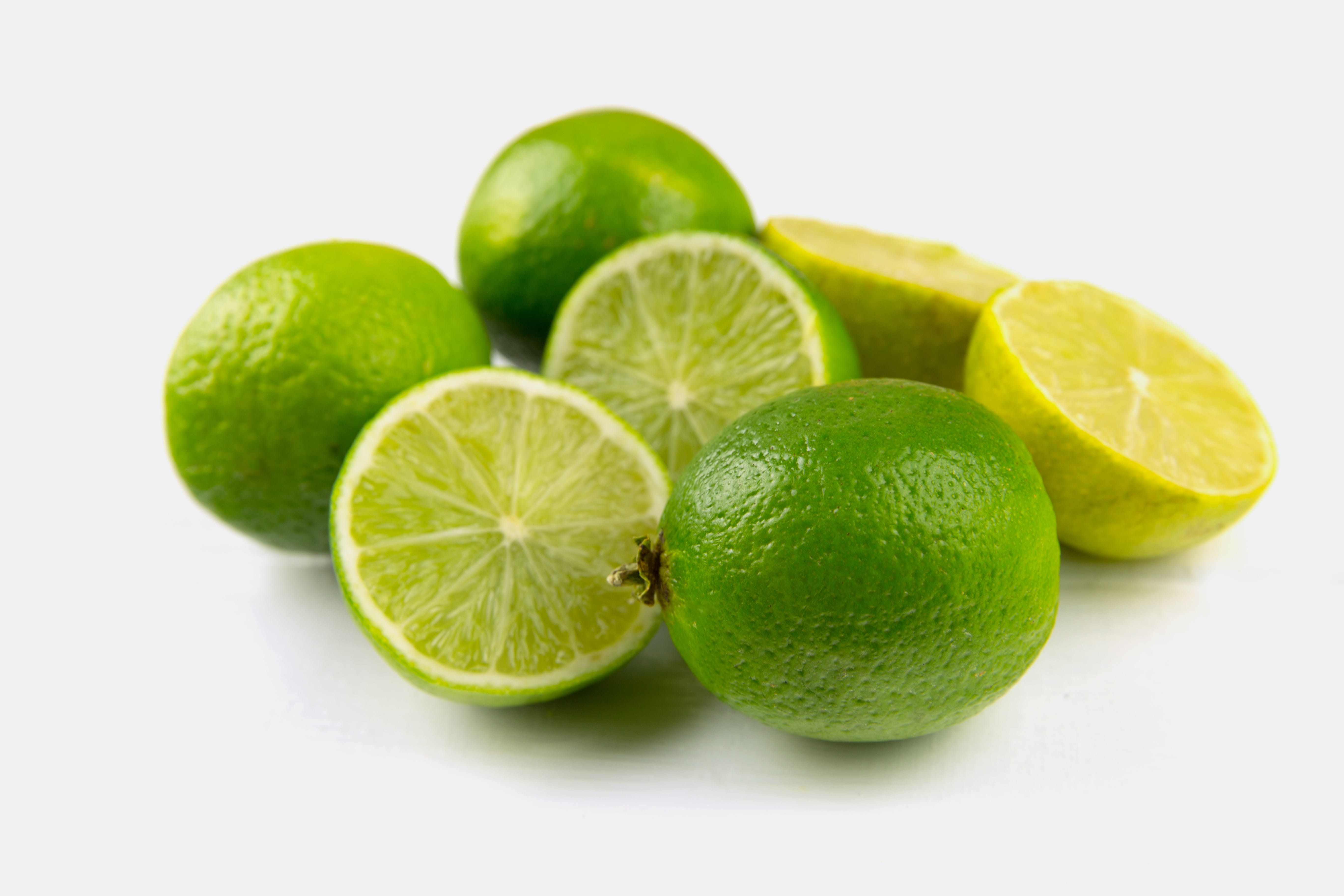 snack, lime, captured, citrus Fruit, slice, white, lemon, image, healthy, 5K, fruits, canon, group of objects, Canon 6D, fruit, indoors, no People, isolated, HD Wallpaper