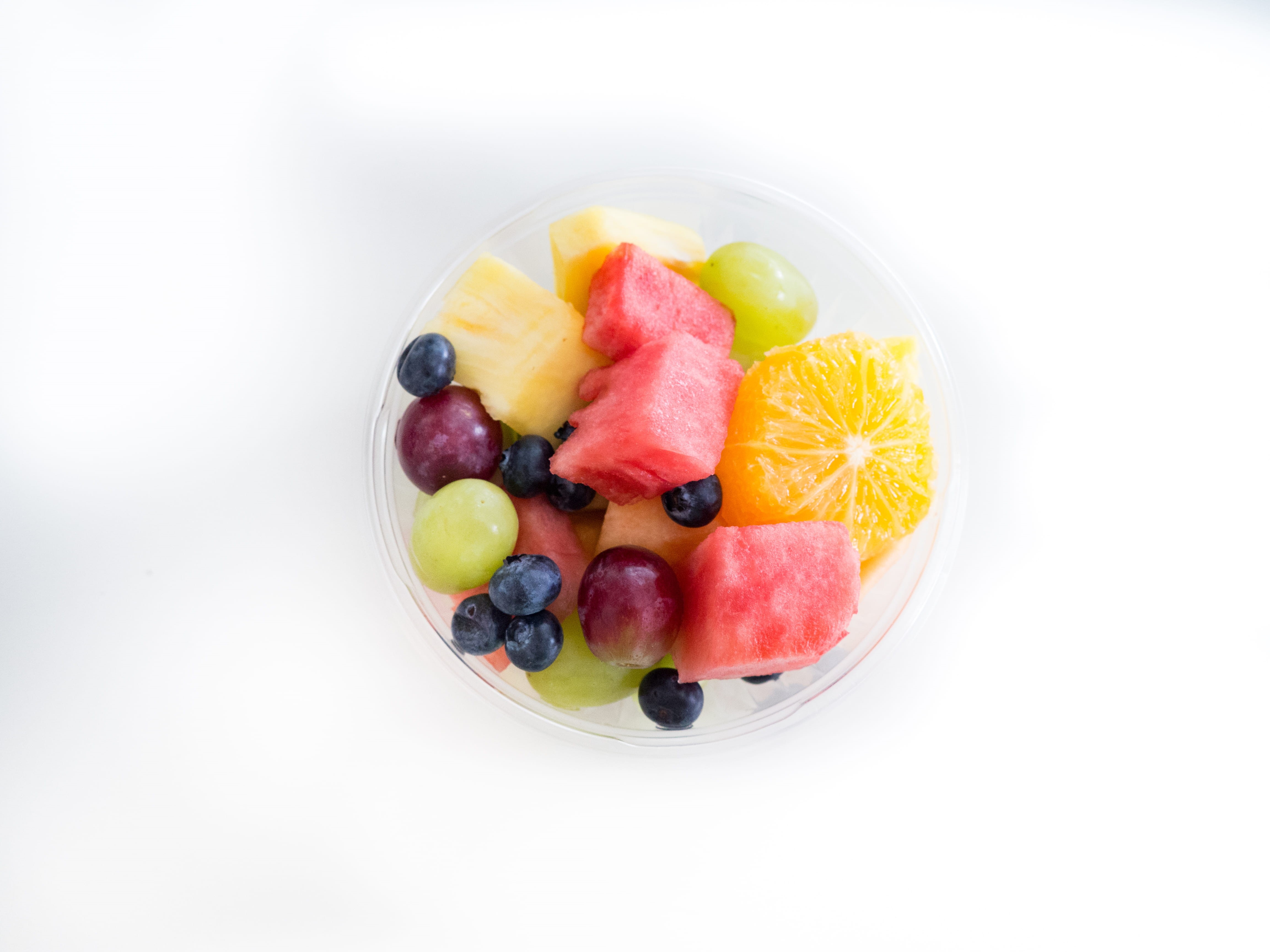 Fruit Salad, white desk, indoors, food And Drink, breakfast, melon, bowl, slice, watermelon, multi Colored, Cup, yellow, studio shot, food, 4K, dessert, HD Wallpaper