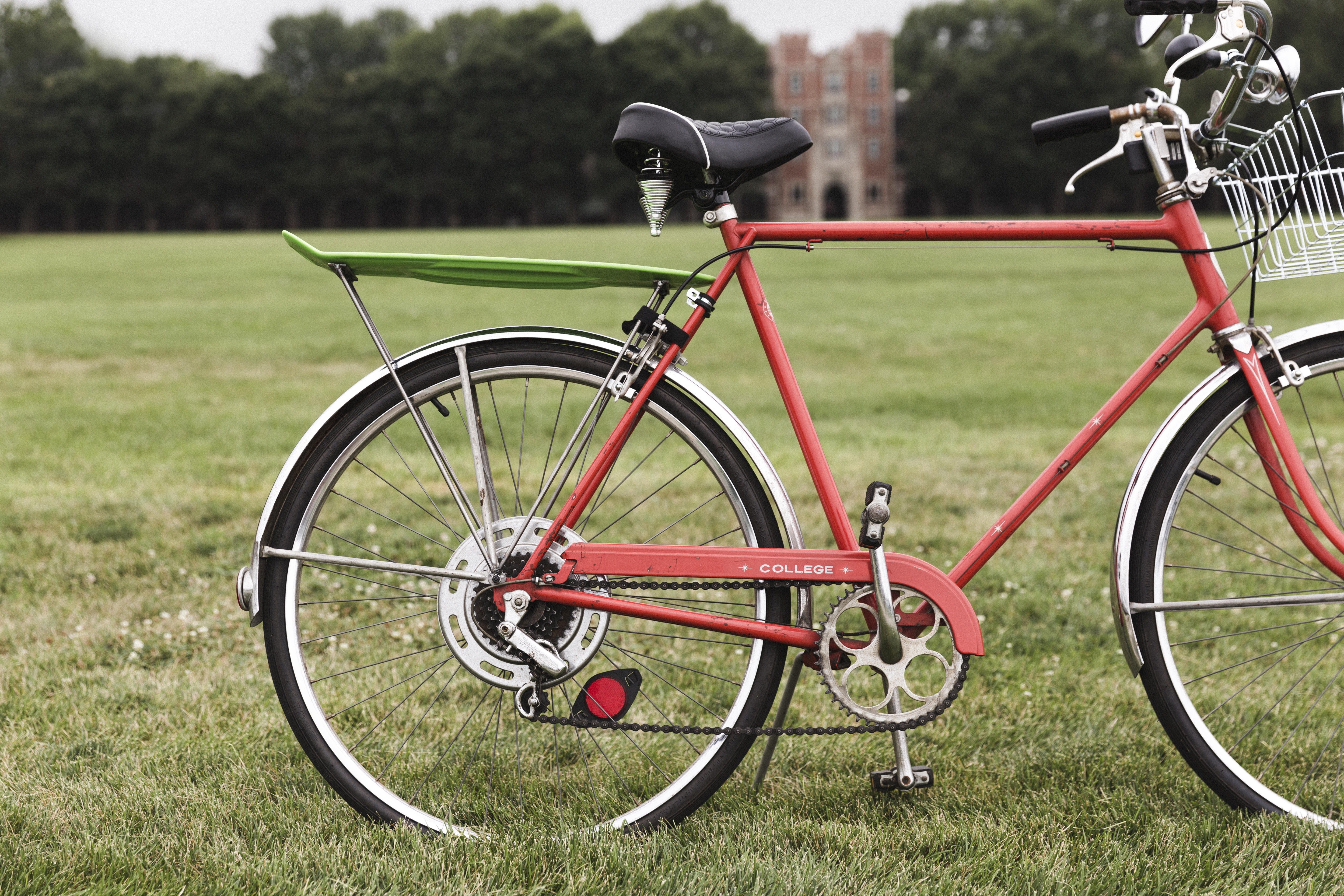 bicycle, summer, plant, cycling, metal, land vehicle, hybrid, transportation, mode of Transport, hybrid bike, bike, parking, green color, nature, field, HD Wallpaper