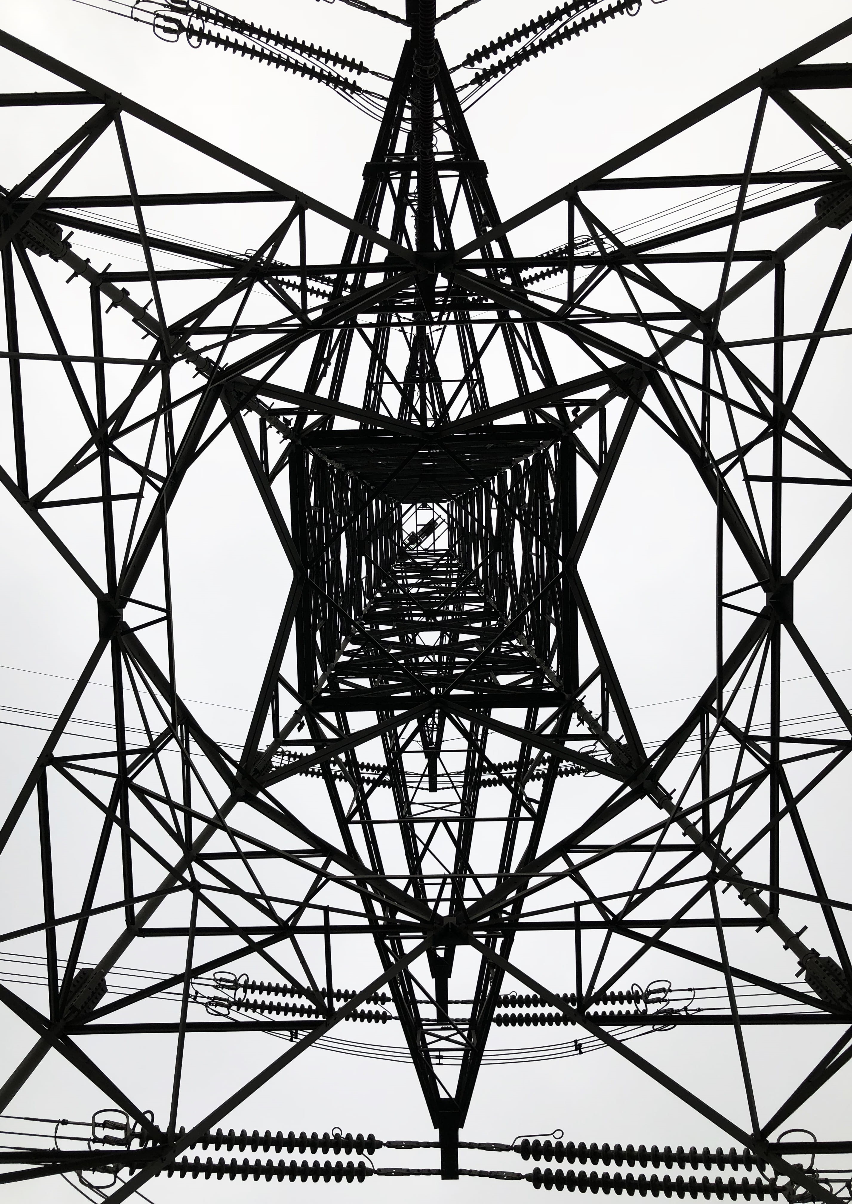 nature, day, sky, lattice tower, power, overhead powerline, built structure, electricity, connection, powerline, metal, lines, directly below, circuit, Phone HD Wallpaper