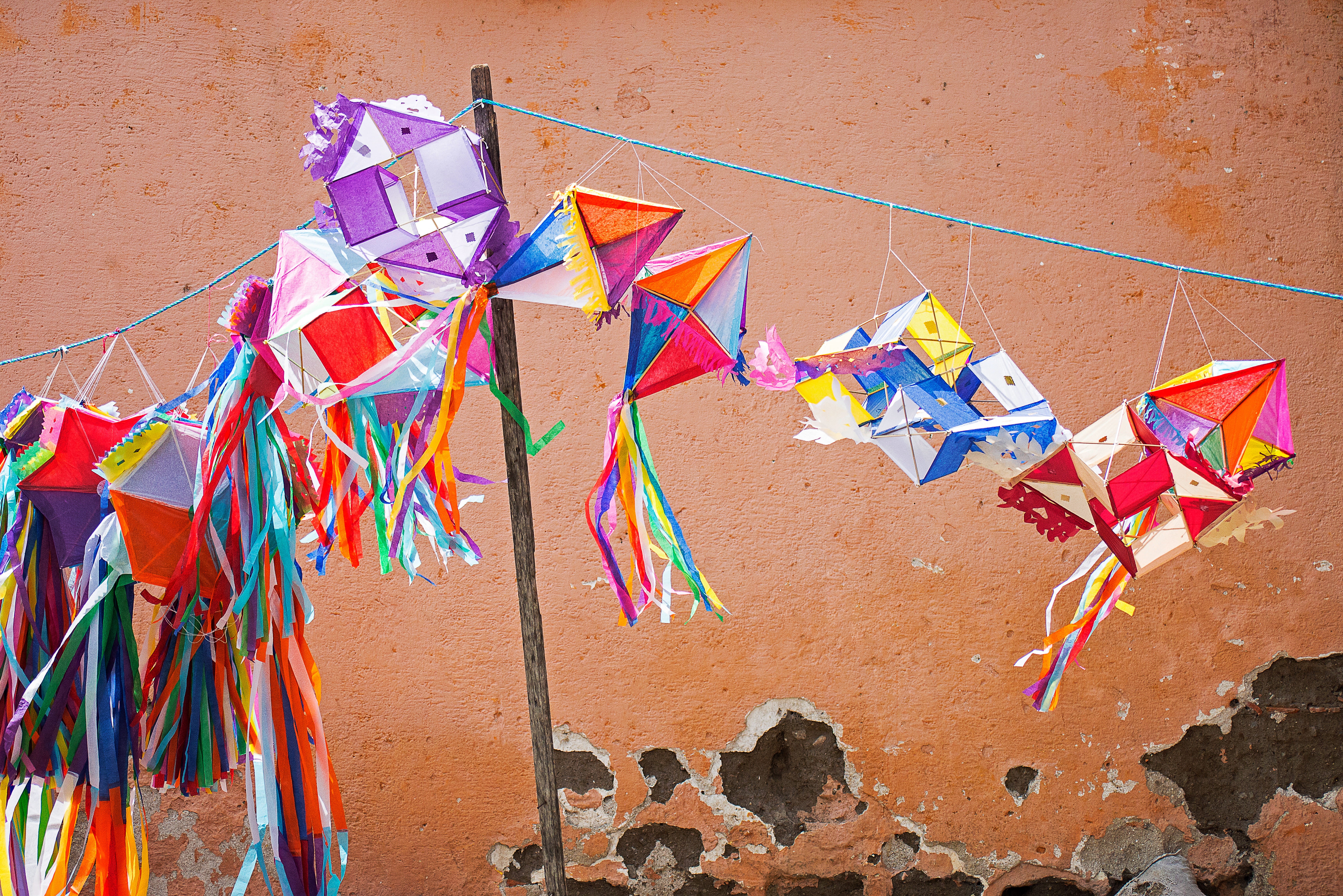 day, architecture, celebration, antigua guatemala, string, land, wall - building feature, wall, multi colored, antiguaguatemala, nature, texture, 5K, large group of objects, HD Wallpaper
