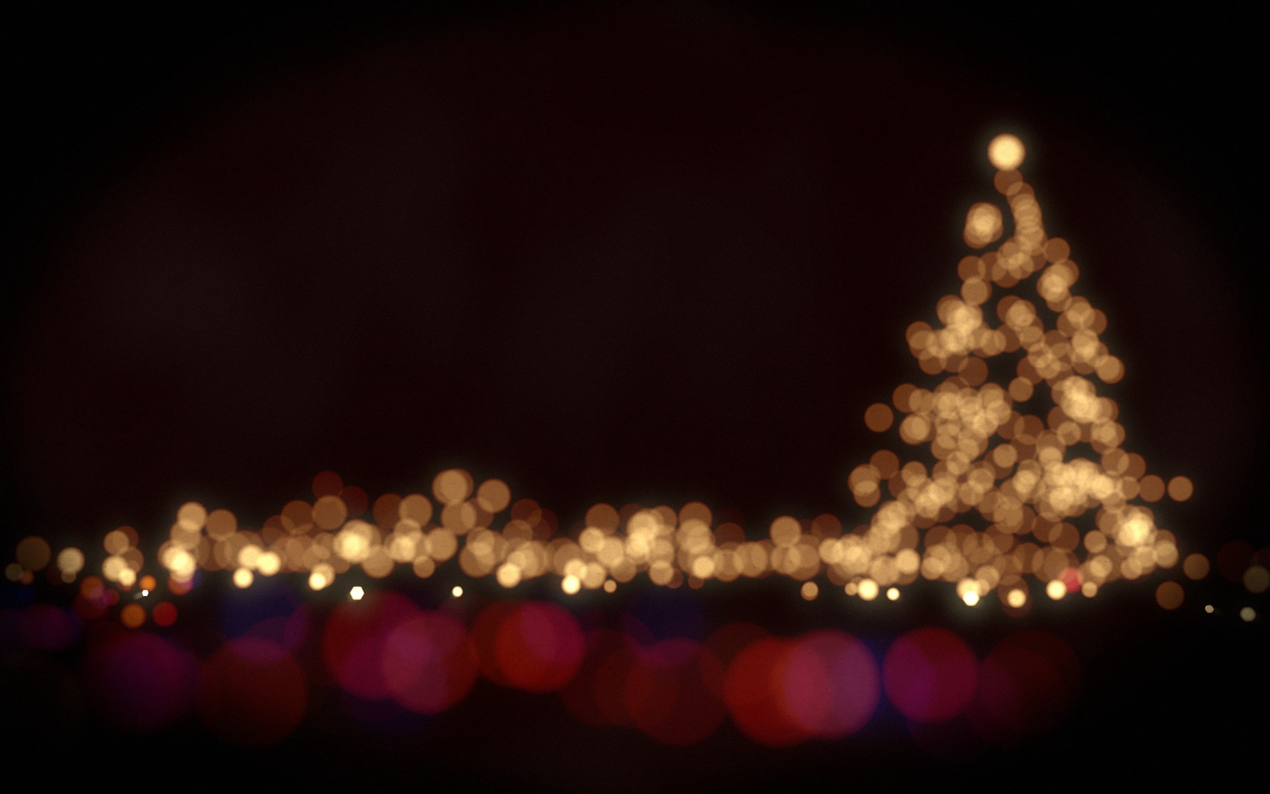bokeh, Christmas, Christmas Tree, 2K, blurred, christmas lights, lights, HD Wallpaper
