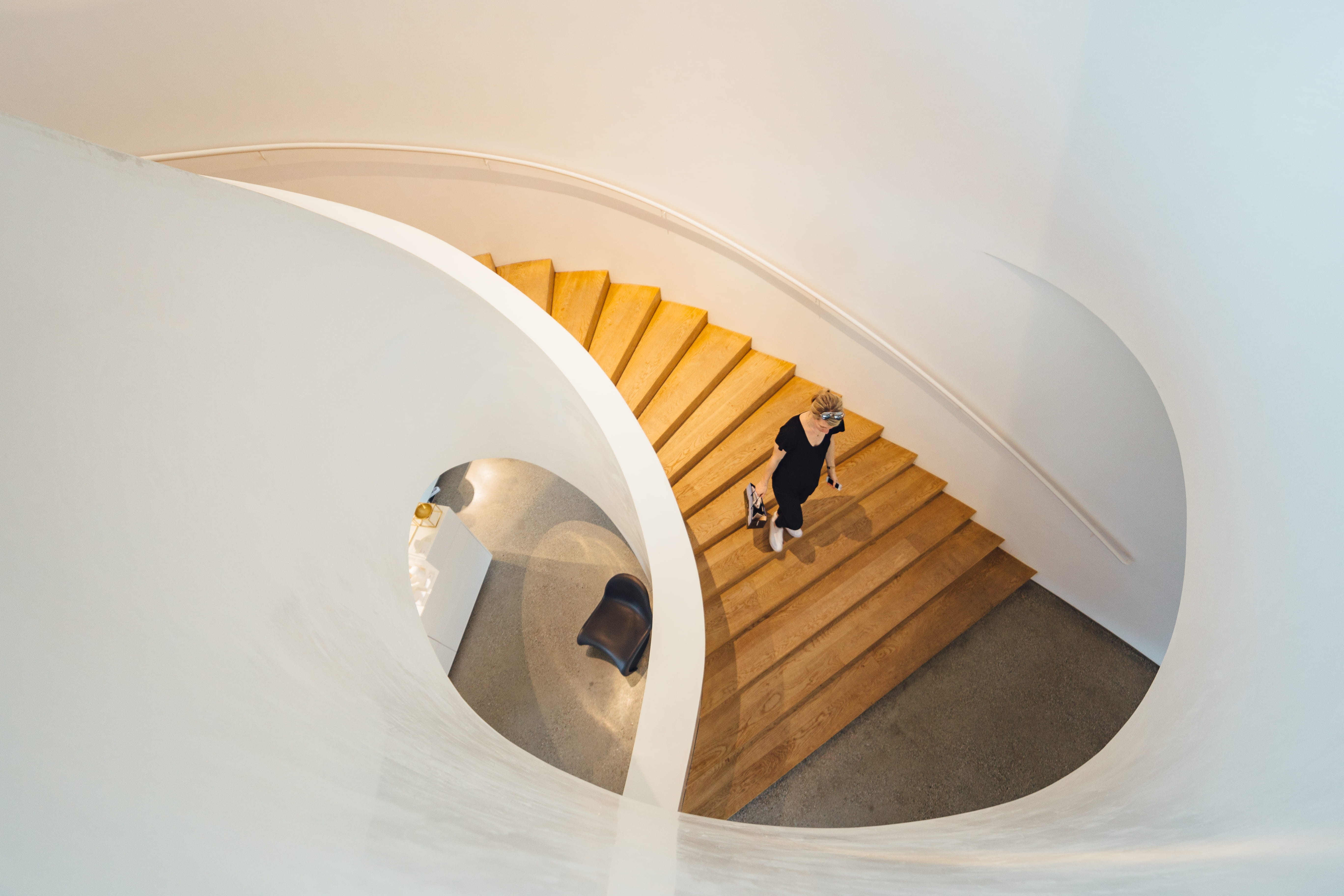 modern, abstract, vitra haus, weil am rhein, germany, walking, architecture, building exterior, high angle view, lifestyles, 5K, males, full length, built structure, HD Wallpaper