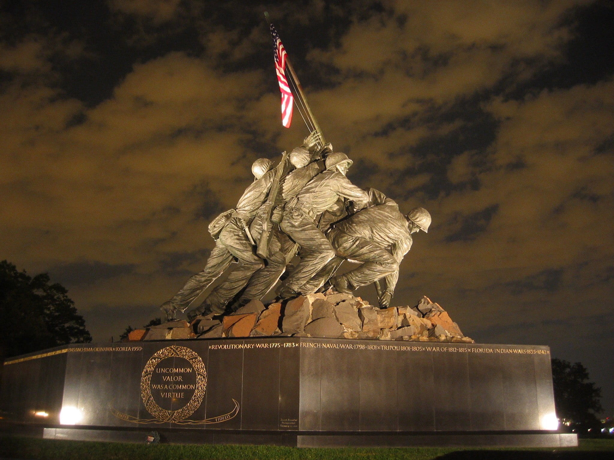 U.S. Marine Corps War Memorial, city, war, 1080P, representation, europe, corps, patriotism, statue, outdoors, art and craft, architecture, war memorial, HD Wallpaper