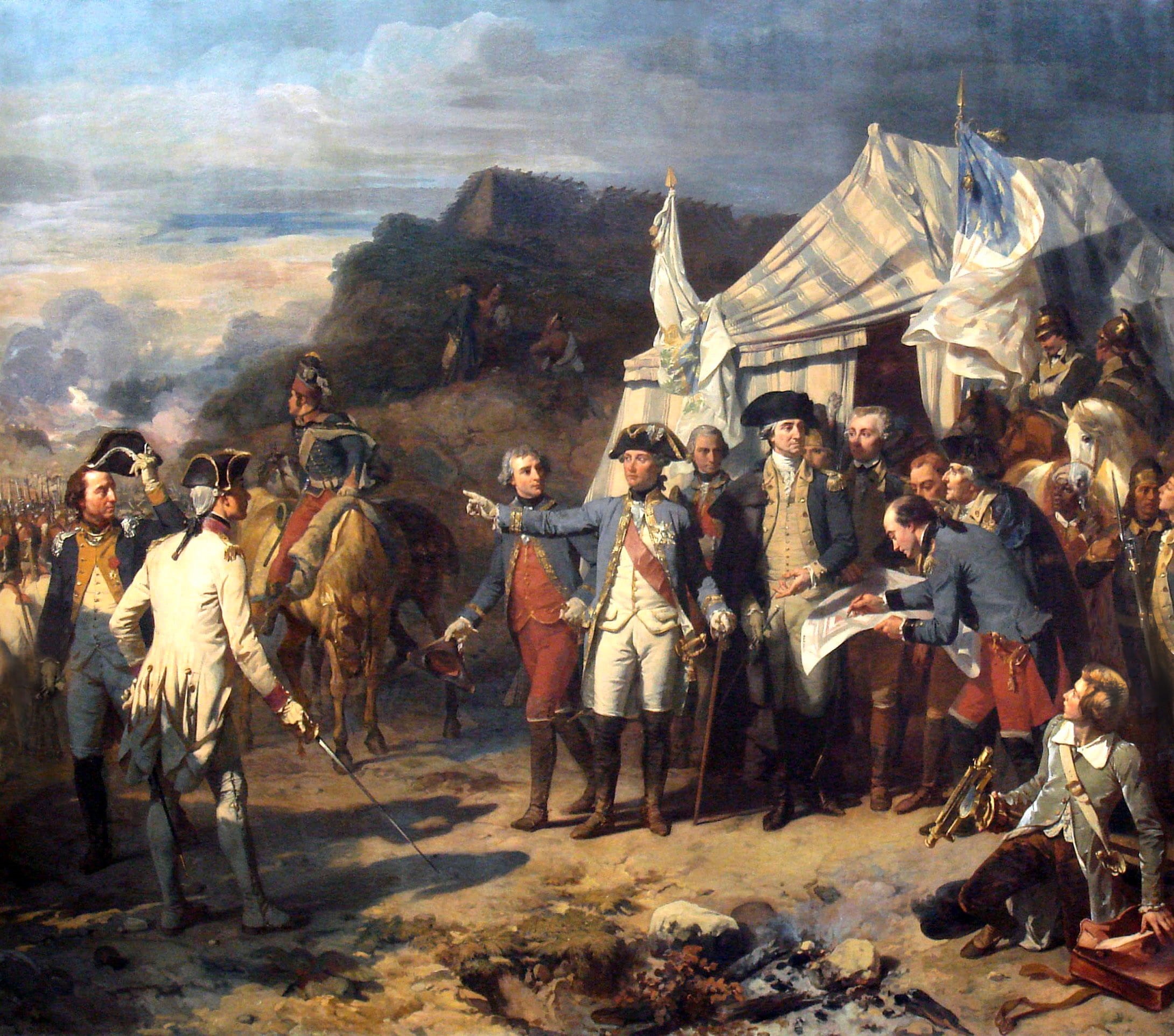 visual Art, adult, generals, picture, real people, Rochambeau, battle, group of people, outdoors, yorktown, day, nature, orders, the past, large group of people, HD Wallpaper