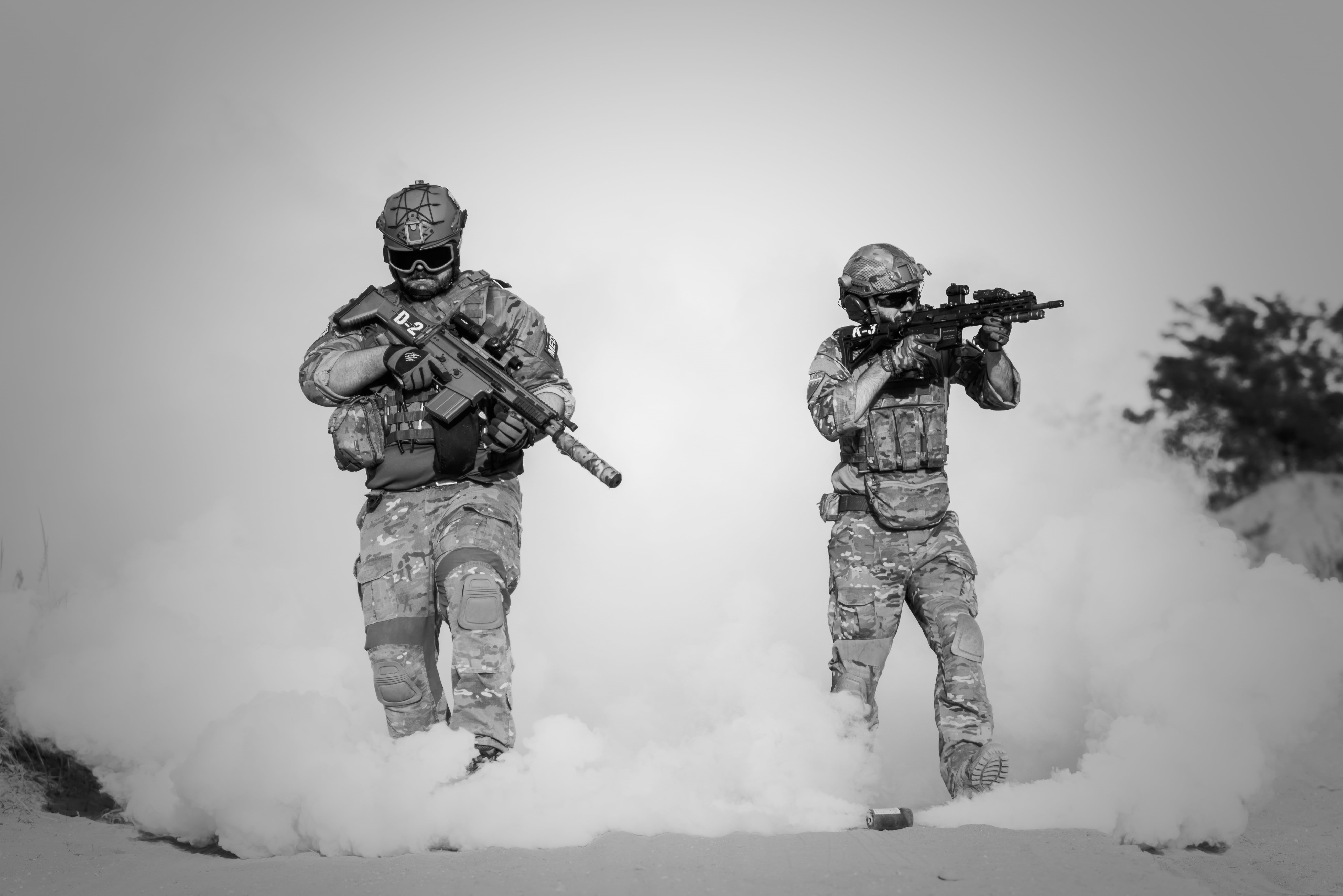 holding, dom, aggression, attack, full length, two, activity, killer, nature, police, adventure, shoot, shooter, sport, machine gun, adventure travel, rifles, HD Wallpaper