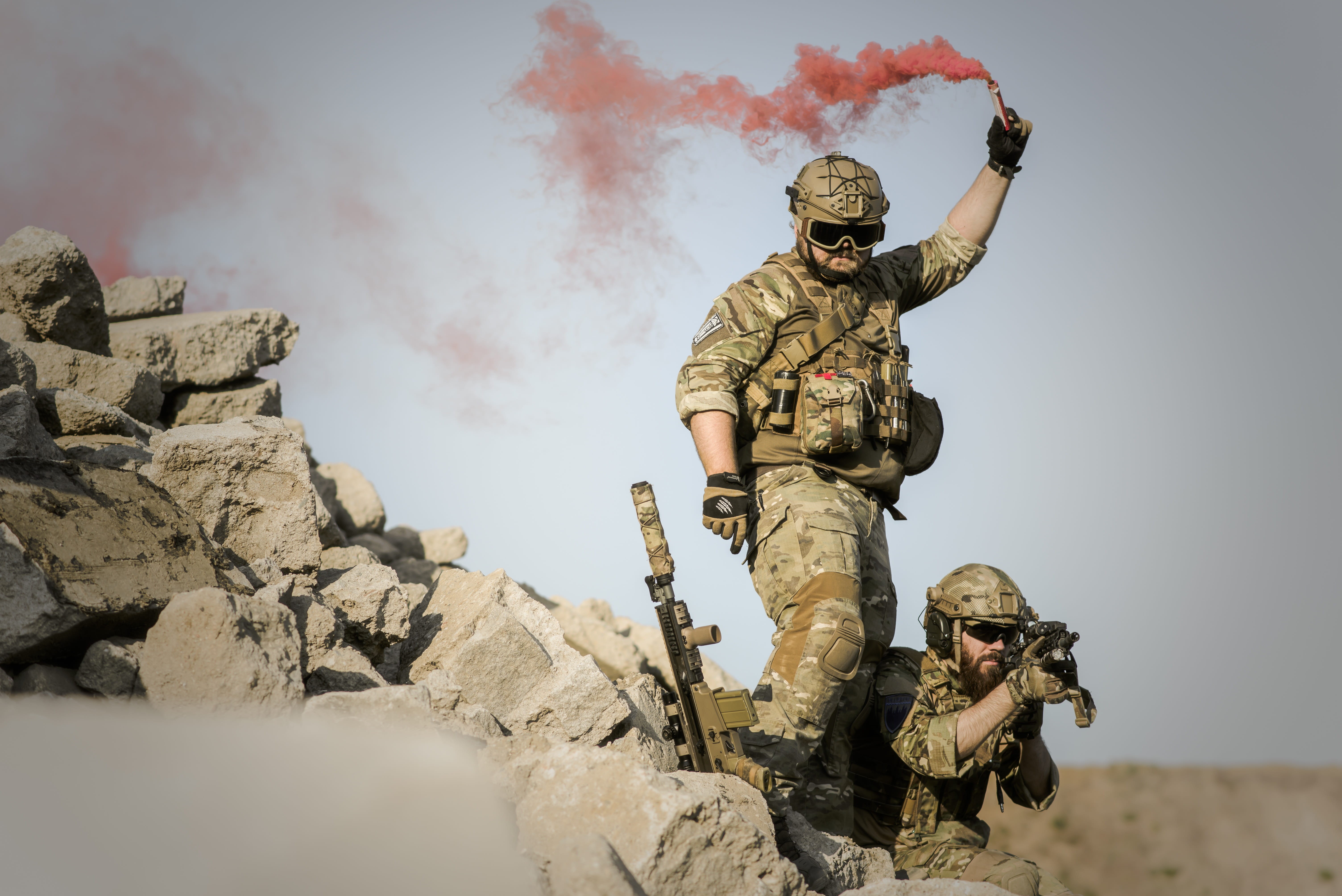 rock, armed forces, outdoors, man, 5K, men, lifestyle, clothing, adventure travel, weapon, active, rifle, shooter, solid, police, person, military, field, HD Wallpaper