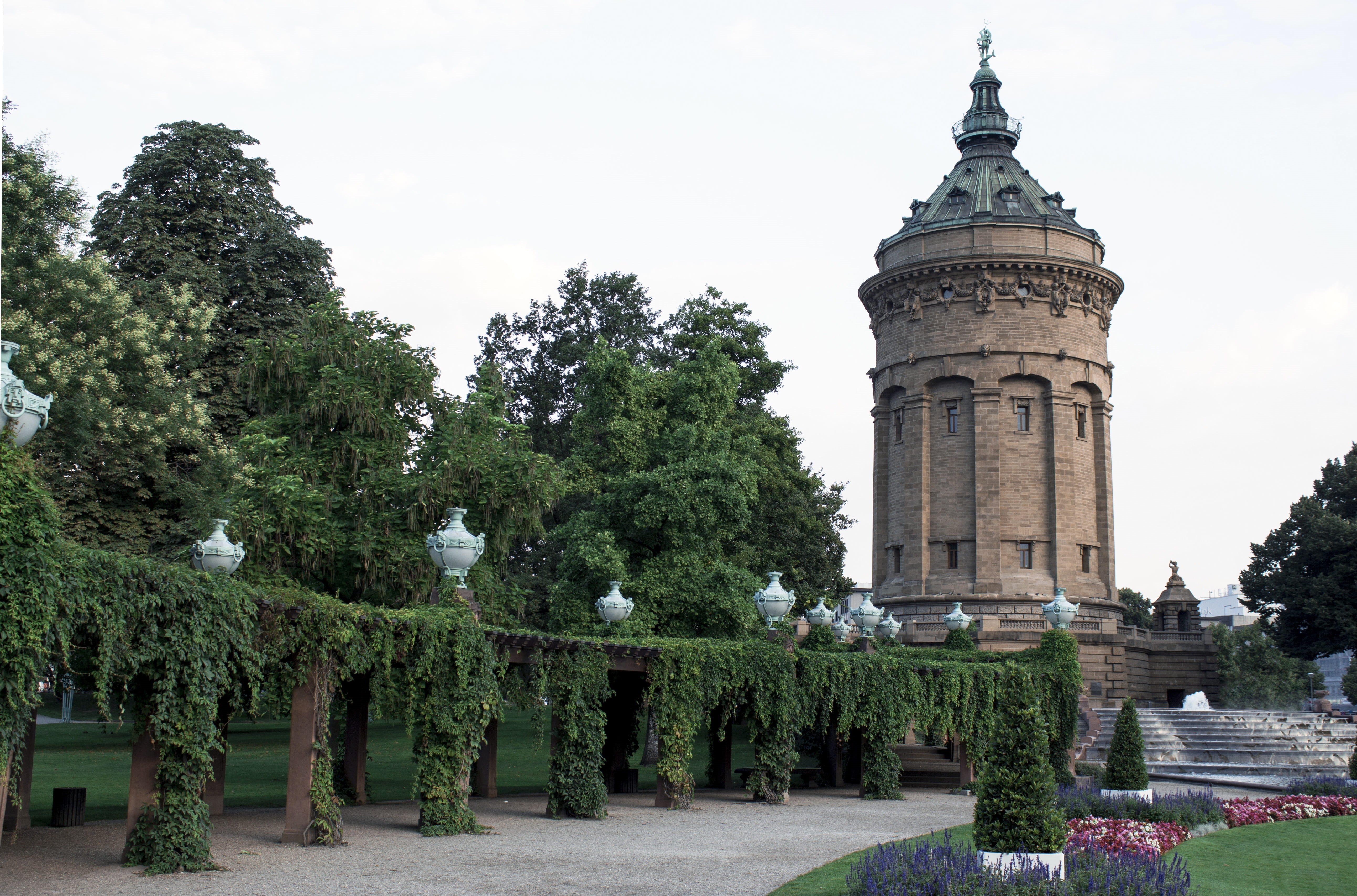 tower, places of interest, tree, day, historically, building exterior, sky, germany, mannheim, architectural column, no people, building, plant, outdoors, HD Wallpaper