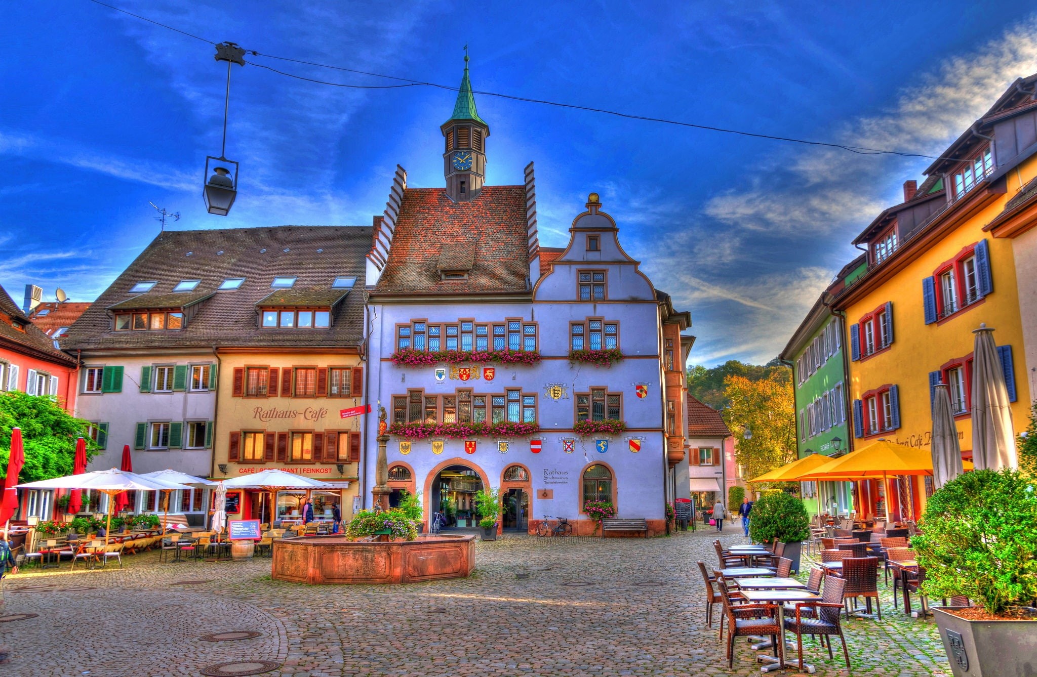 Staufen im Breisgau, home, building, 1080P, Baden-Württemberg, Germany, area, fountain, HD Wallpaper