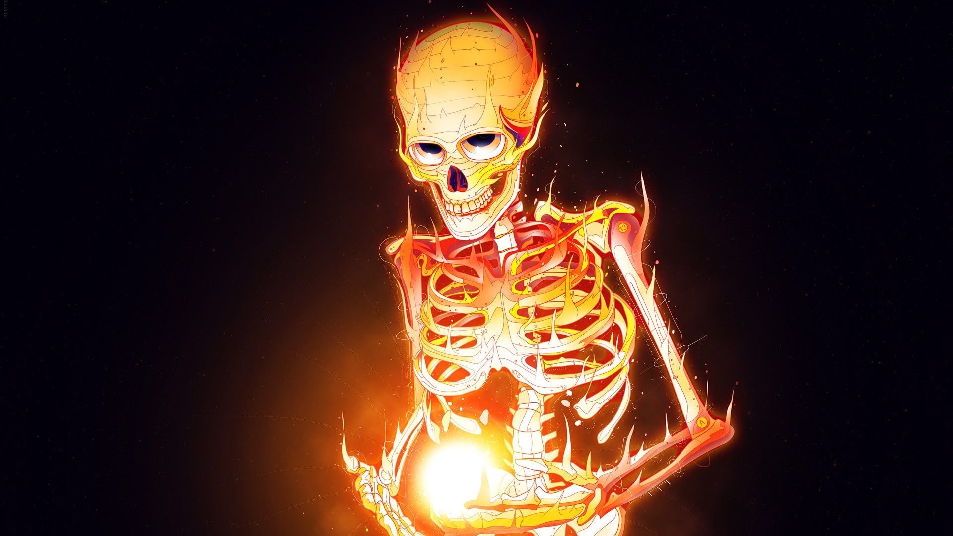 black background, human limb, adult, skeleton, front view, one person, body part, digital composite, 1080P, women, celebration, copy space, bone, human skeleton, HD Wallpaper