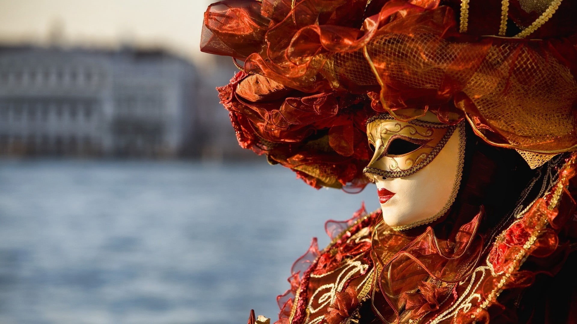 lifestyles, theater Mask, human Face, close-up, traveling Carnival, 1080P, cultures, nature, mask, focus on foreground, party - Social Event, carnival, HD Wallpaper